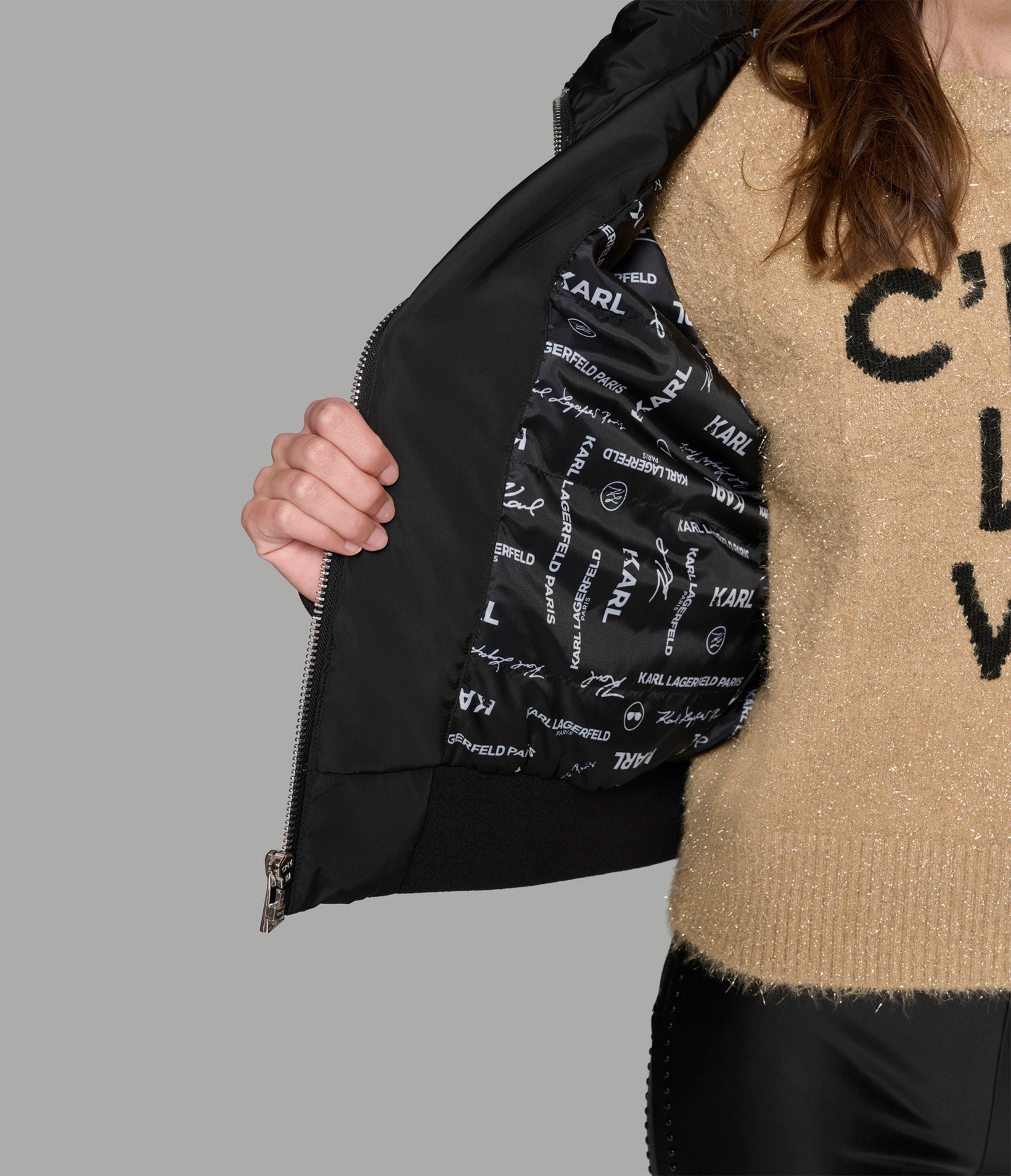 CROPPED LOGO BOMBER JACKET VIEW 9 | Women's Clothing CROPPED LOGO BOMBER JACKET VIEW 9 | Women's Clothing