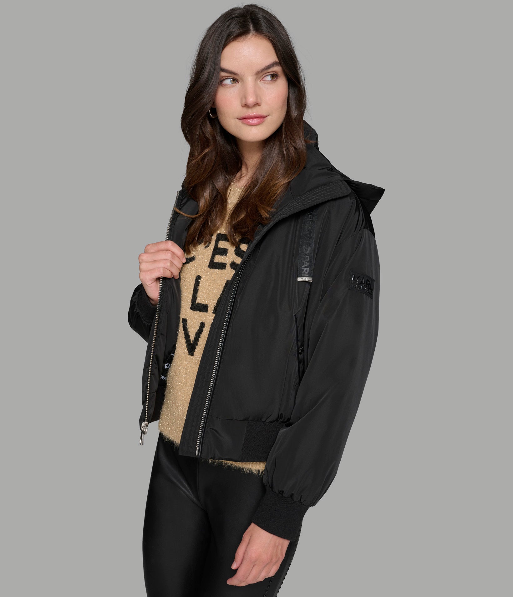 CROPPED LOGO BOMBER JACKET VIEW 5 | Women's Clothing CROPPED LOGO BOMBER JACKET VIEW 5 | Women's Clothing