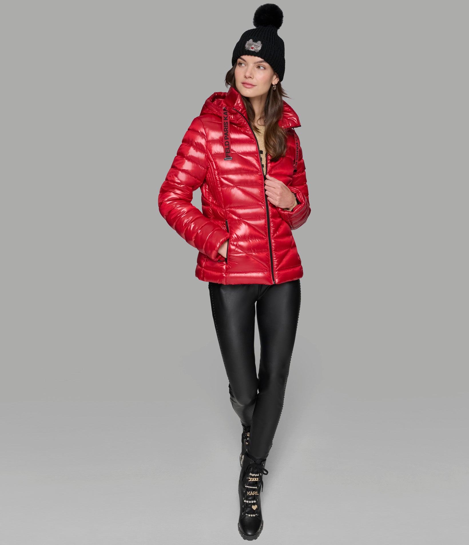 SHORT PUFFER JACKET WITH LOGO VIEW 7 SHORT PUFFER JACKET WITH LOGO VIEW 7