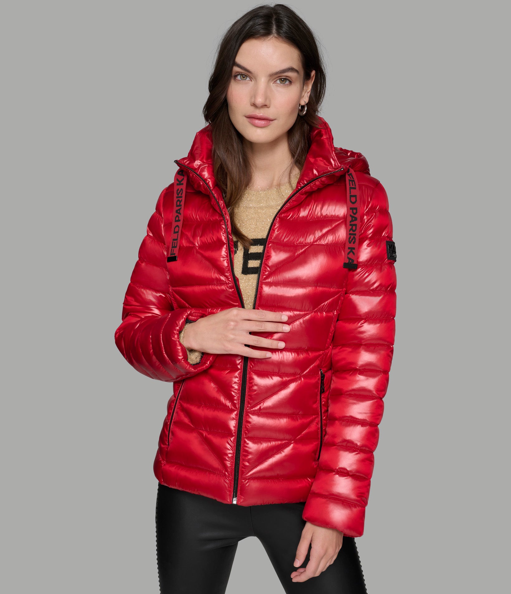 SHORT PUFFER JACKET WITH LOGO VIEW 4 SHORT PUFFER JACKET WITH LOGO VIEW 4