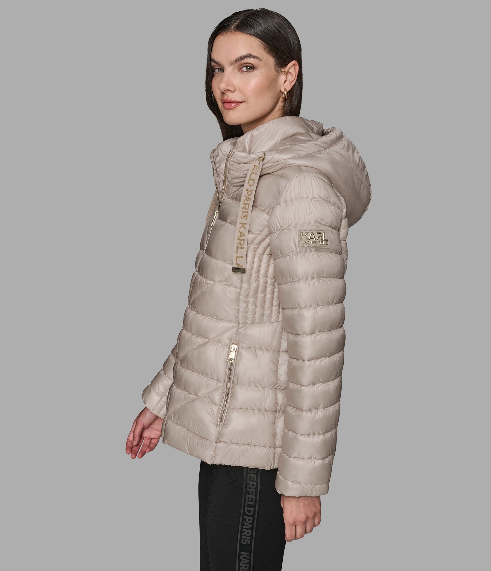 SHORT PUFFER JACKET WITH LOGO VIEW 4 | WOMEN'S FALL COLLECTION SHORT PUFFER JACKET WITH LOGO VIEW 4 | WOMEN'S FALL COLLECTION