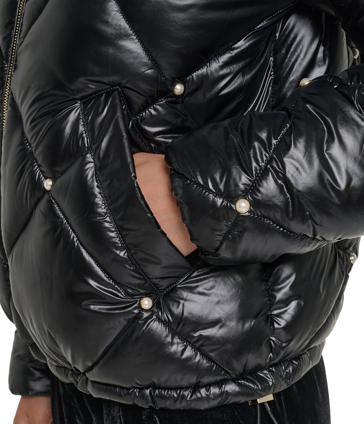 CROPPED HOODED PEARL PUFFER VIEW 8 CROPPED HOODED PEARL PUFFER VIEW 8