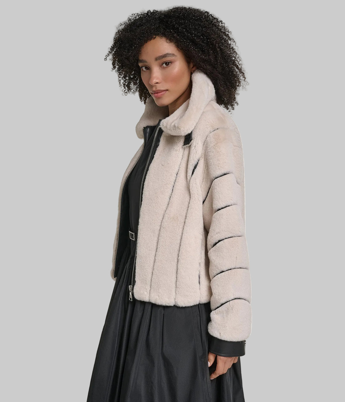 CHANNEL FAUX MINK AND PU BOMBER VIEW 3 CHANNEL FAUX MINK AND PU BOMBER VIEW 3