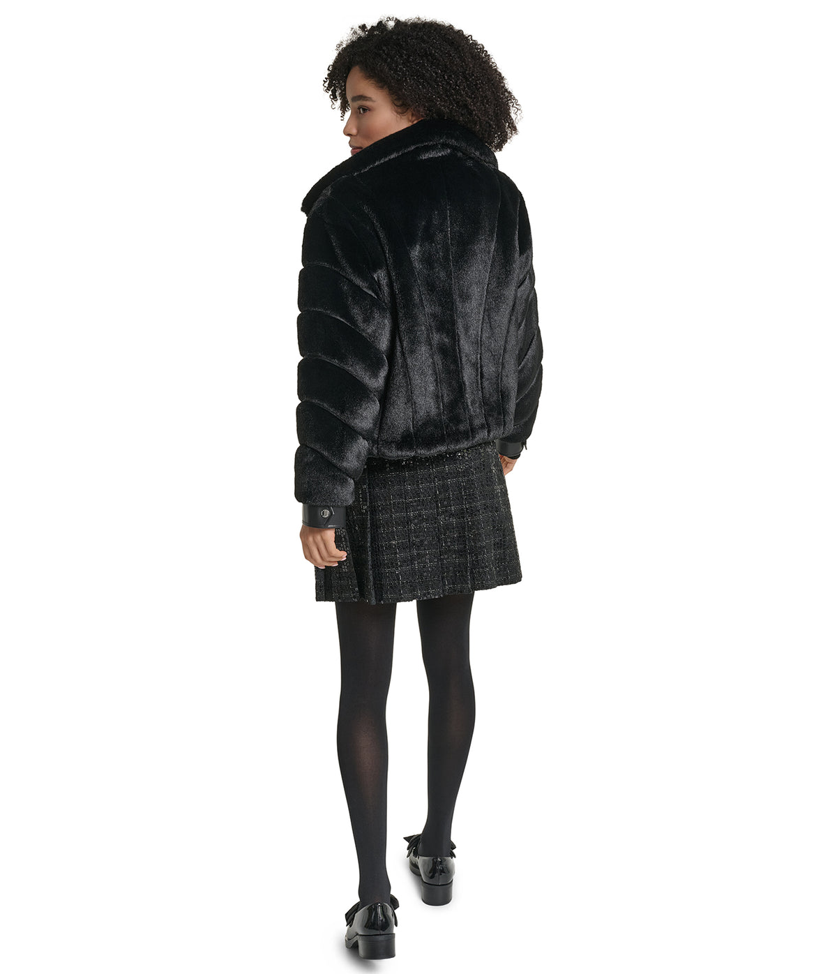 CROPPED FAUX MINK CHANNEL BOMBER VIEW 6 | Women's Faux Fur Jackets CROPPED FAUX MINK CHANNEL BOMBER VIEW 6 | Women's Faux Fur Jackets