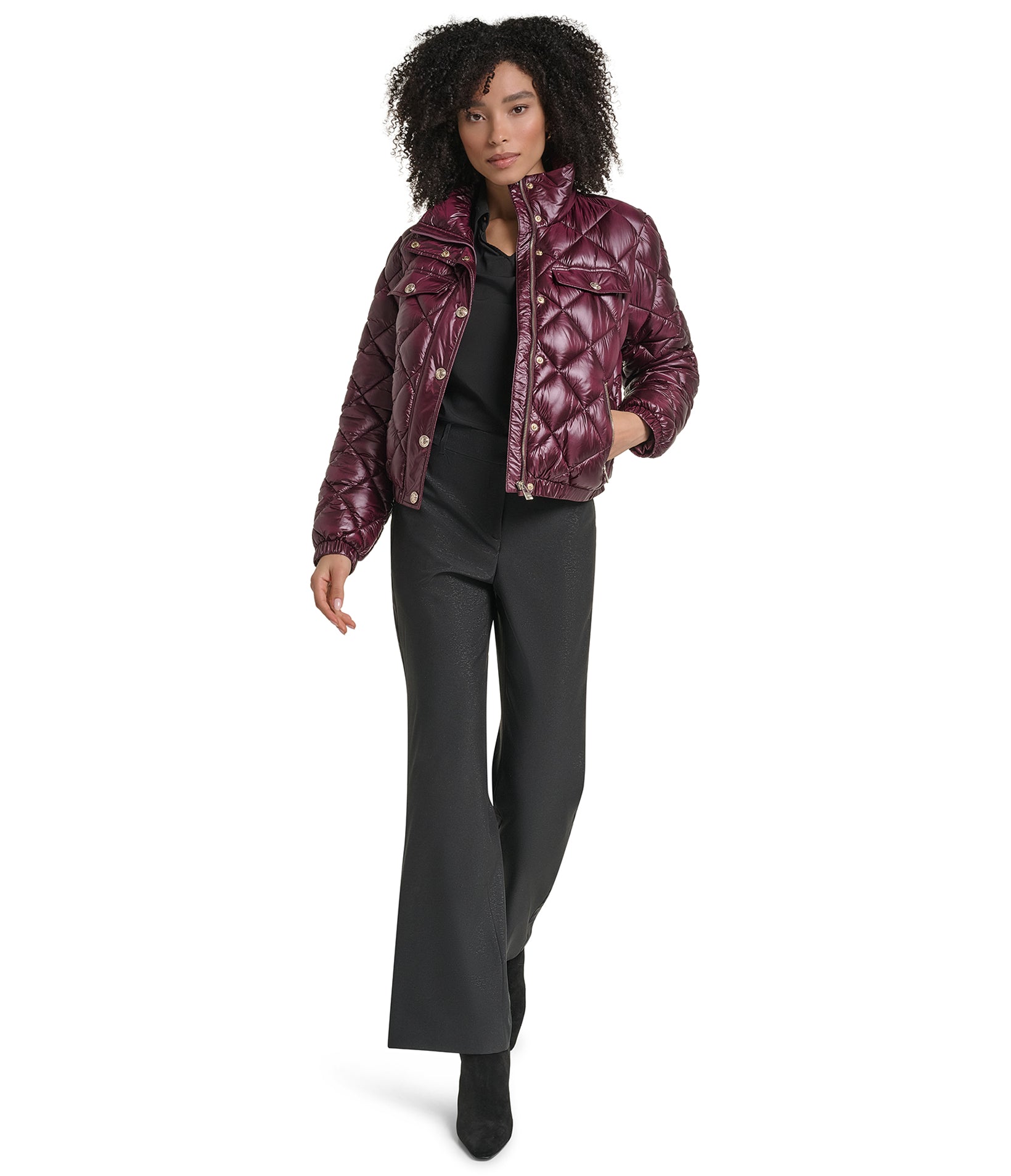 CROPPED QUILTED BUTTON DETAIL JACKET VIEW 4 CROPPED QUILTED BUTTON DETAIL JACKET VIEW 4