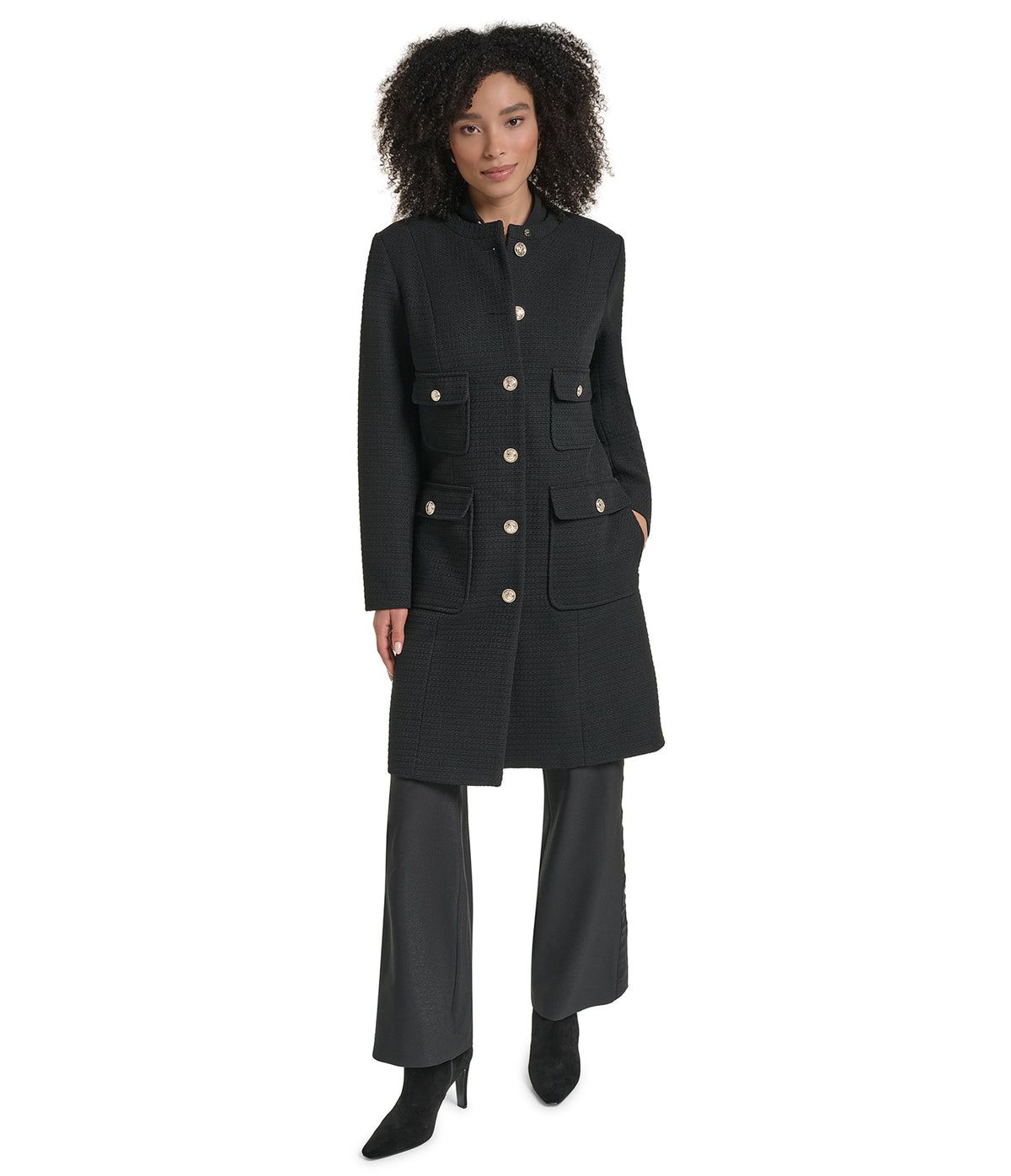 TWEED COLLARLESS JACKET VIEW 5 TWEED COLLARLESS JACKET VIEW 5