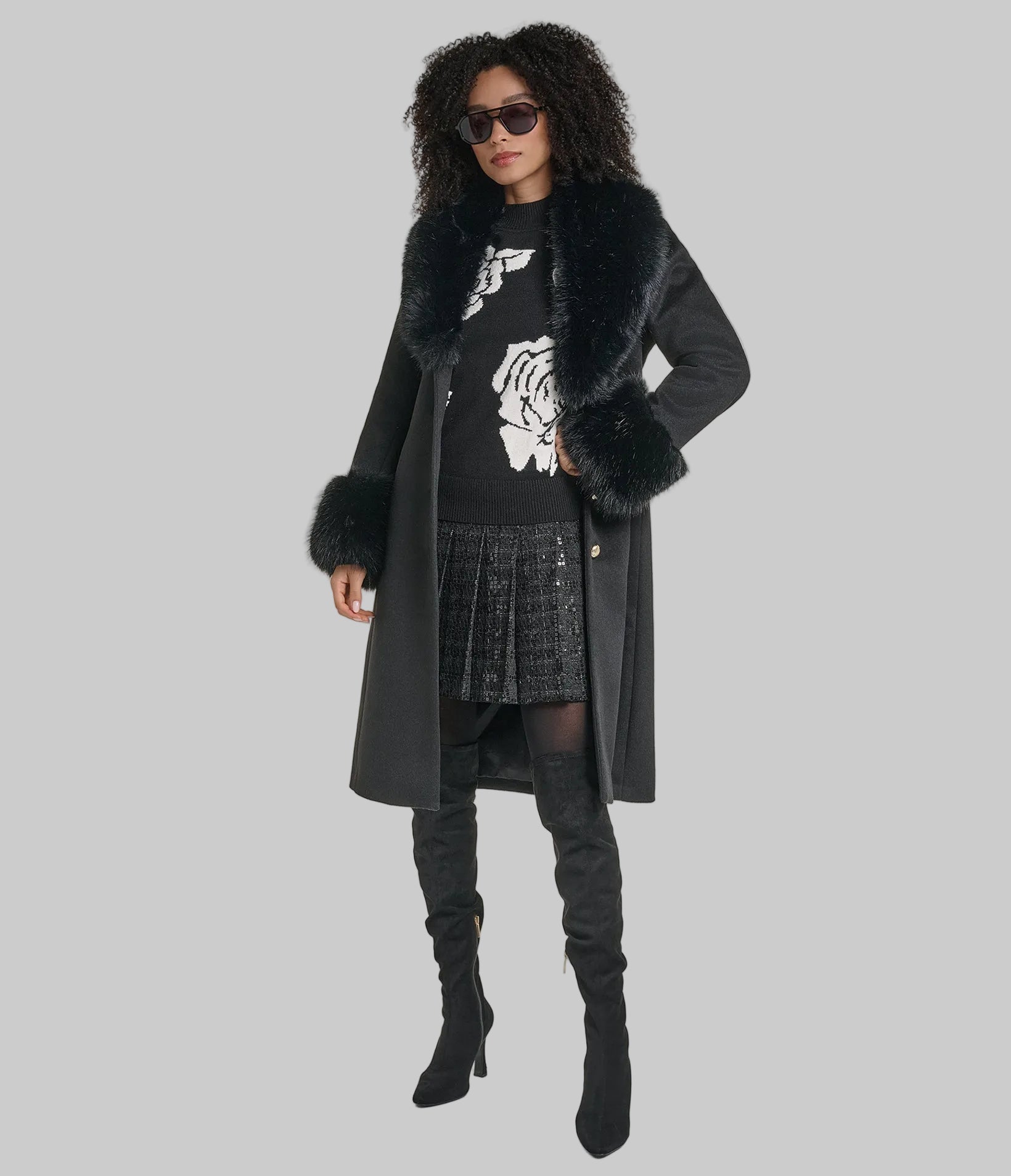 WOOL COAT WITH FAUX FUR COLLAR CUFFS View 1 | New Arrivals WOOL COAT WITH FAUX FUR COLLAR CUFFS View 1 | New Arrivals