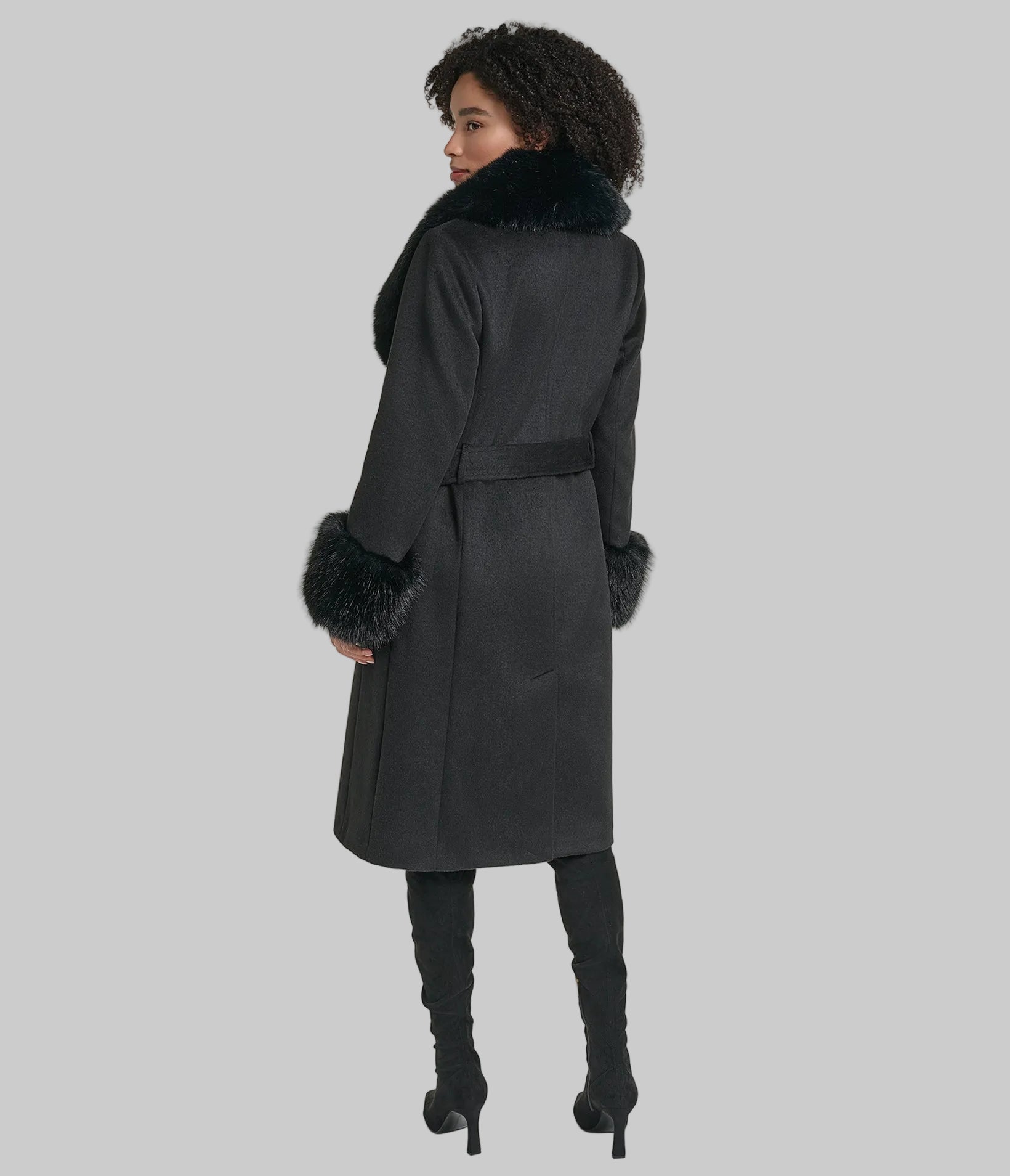 WOOL COAT WITH FAUX FUR COLLAR CUFFS View 2 | New Arrivals WOOL COAT WITH FAUX FUR COLLAR CUFFS View 2 | New Arrivals
