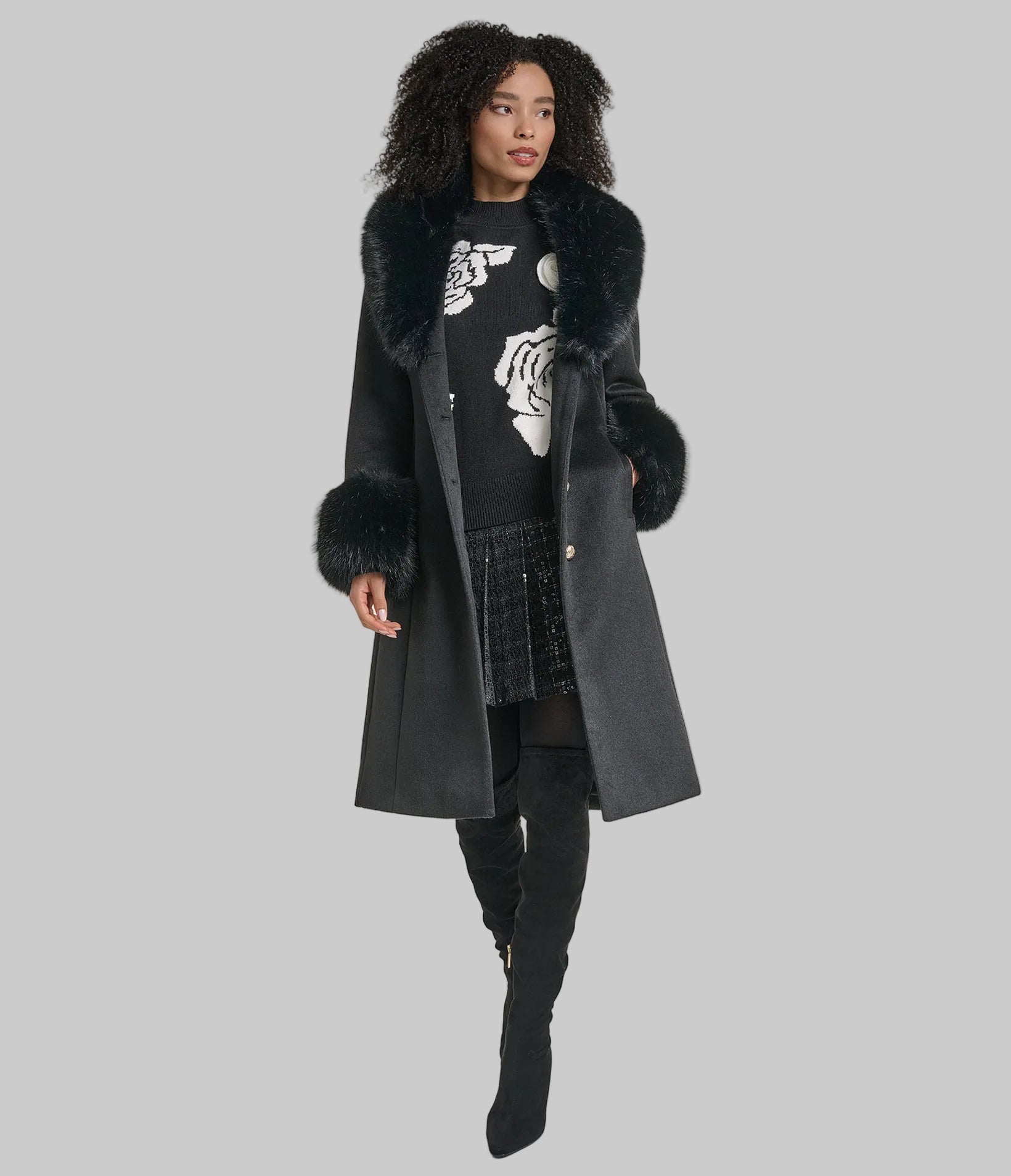 WOOL COAT WITH FAUX FUR COLLAR CUFFS VIEW 5 | New Arrivals WOOL COAT WITH FAUX FUR COLLAR CUFFS VIEW 5 | New Arrivals