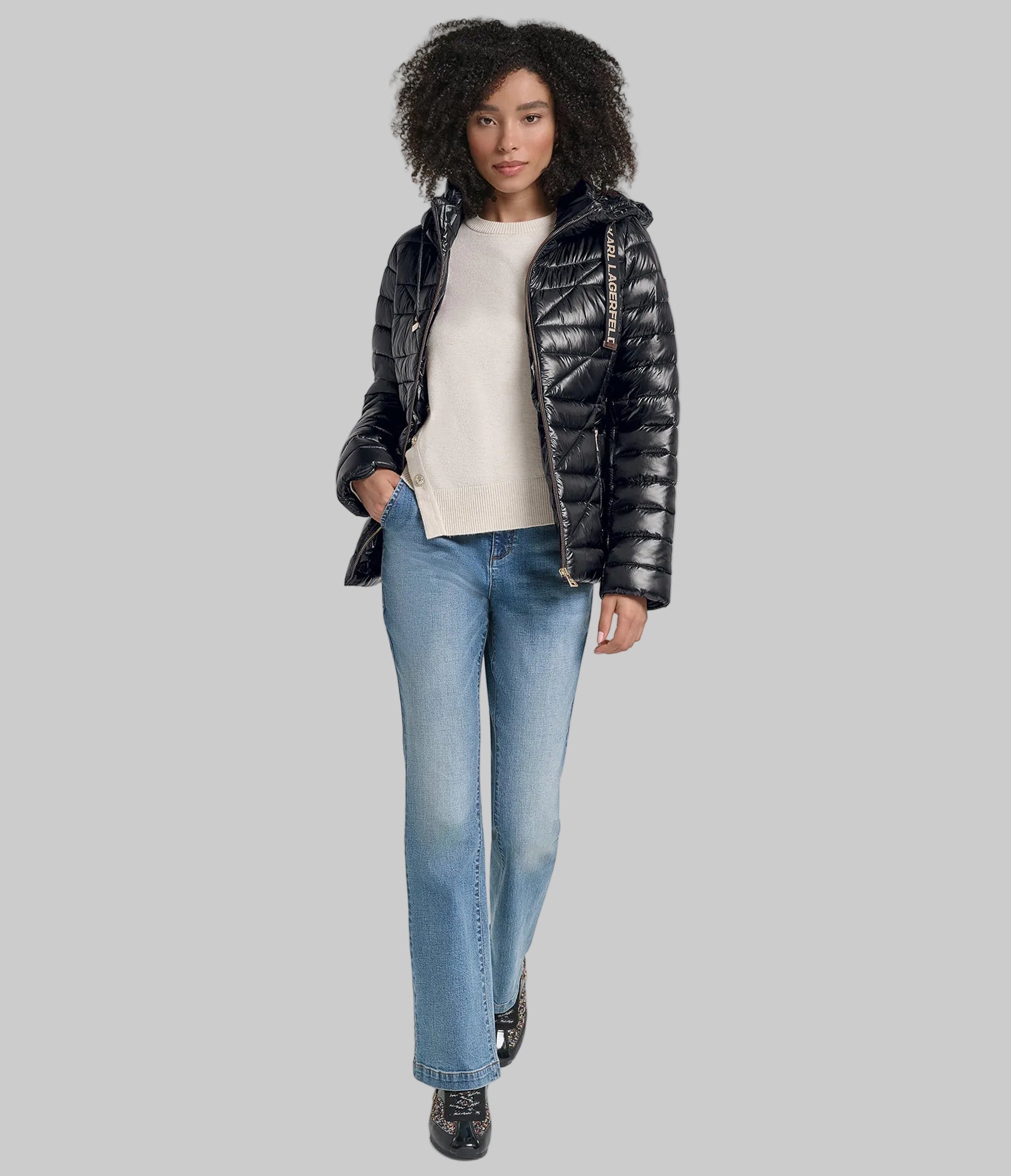 SHORT PUFFER JACKET WITH LOGO VIEW 5 SHORT PUFFER JACKET WITH LOGO VIEW 5