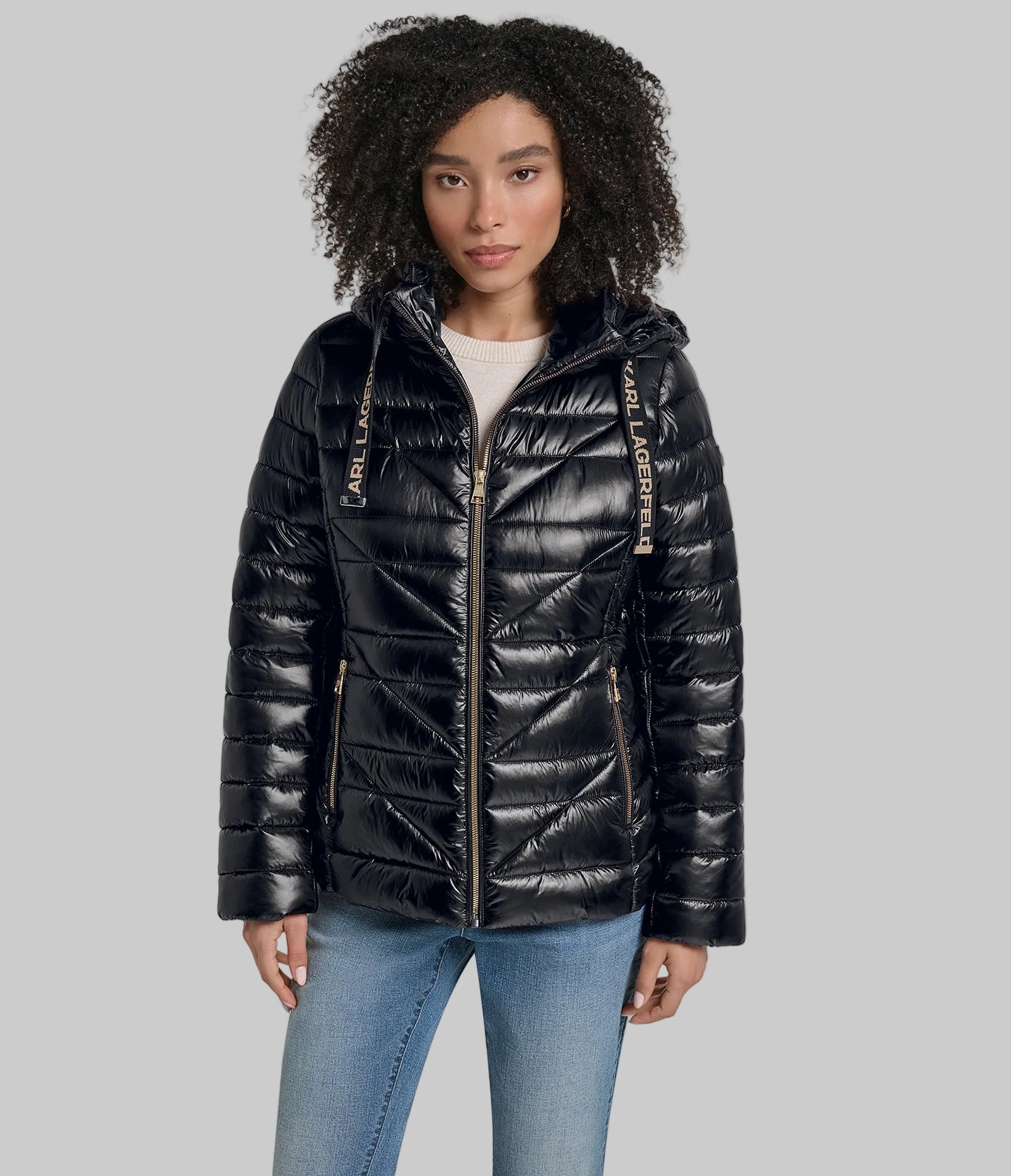 SHORT PUFFER JACKET WITH LOGO VIEW 4 SHORT PUFFER JACKET WITH LOGO VIEW 4