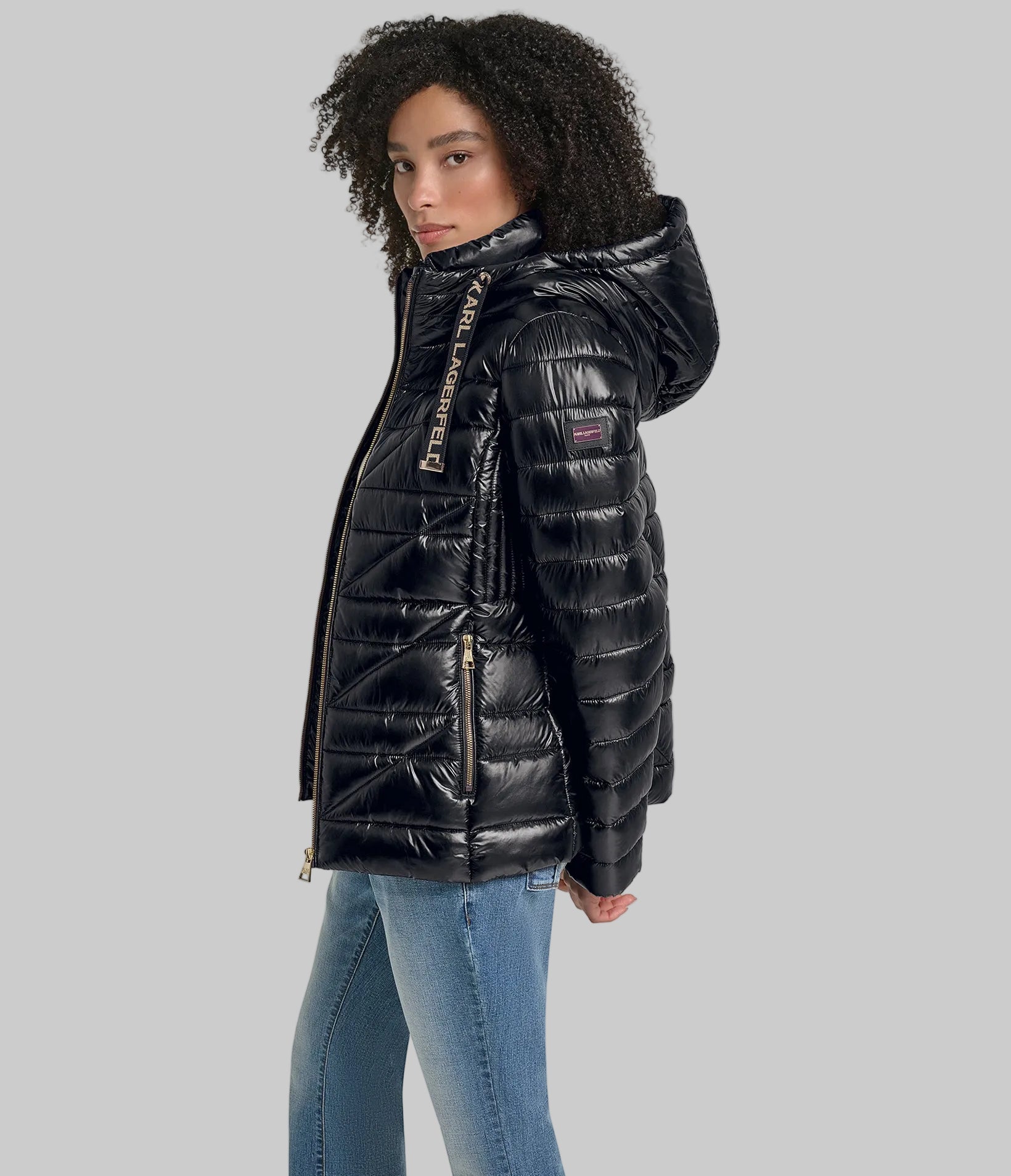SHORT PUFFER JACKET WITH LOGO VIEW 3 SHORT PUFFER JACKET WITH LOGO VIEW 3