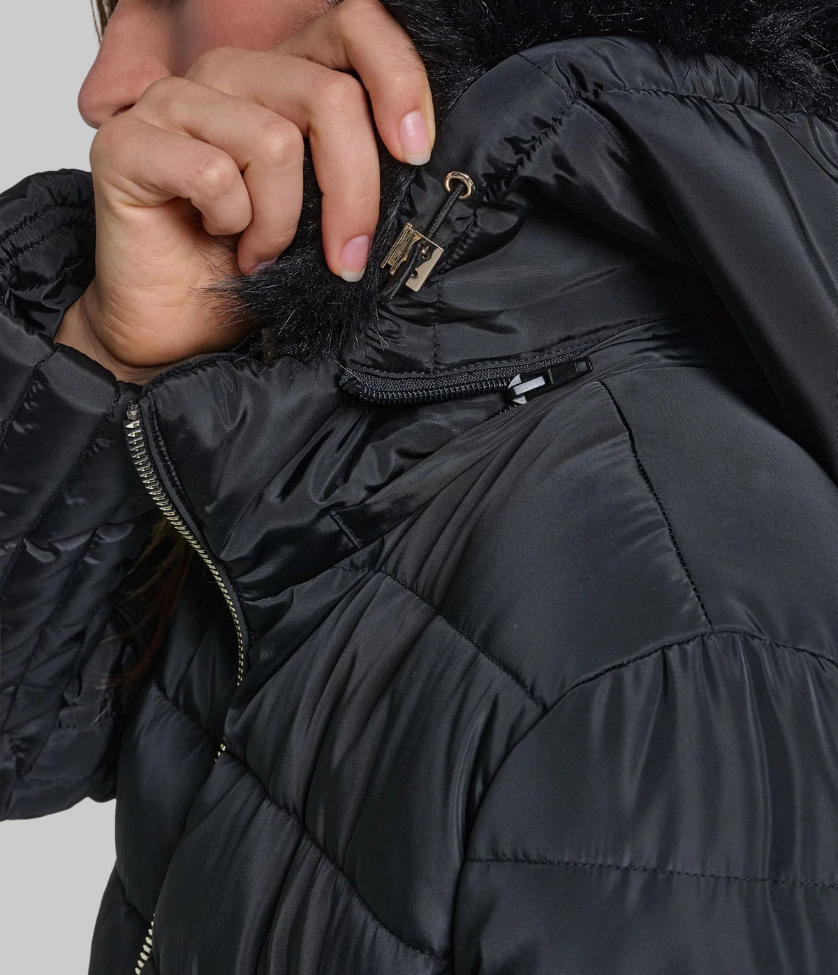 FAUX FUR HOODED MIDI PUFFER VIEW 7 FAUX FUR HOODED MIDI PUFFER VIEW 7