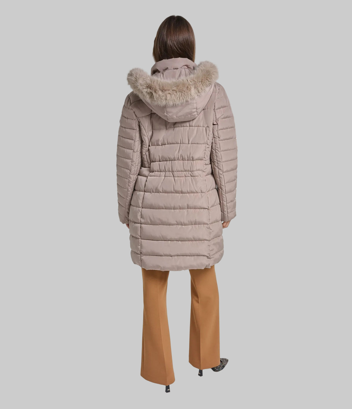 FAUX FUR HOODED MIDI PUFFER VIEW 7 FAUX FUR HOODED MIDI PUFFER VIEW 7