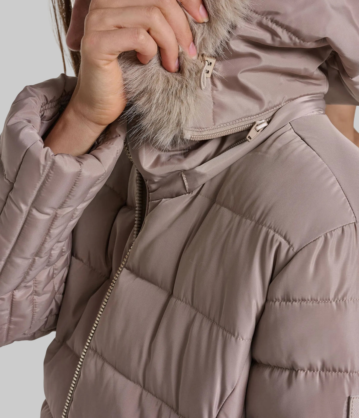 FAUX FUR HOODED MIDI PUFFER VIEW 9 FAUX FUR HOODED MIDI PUFFER VIEW 9