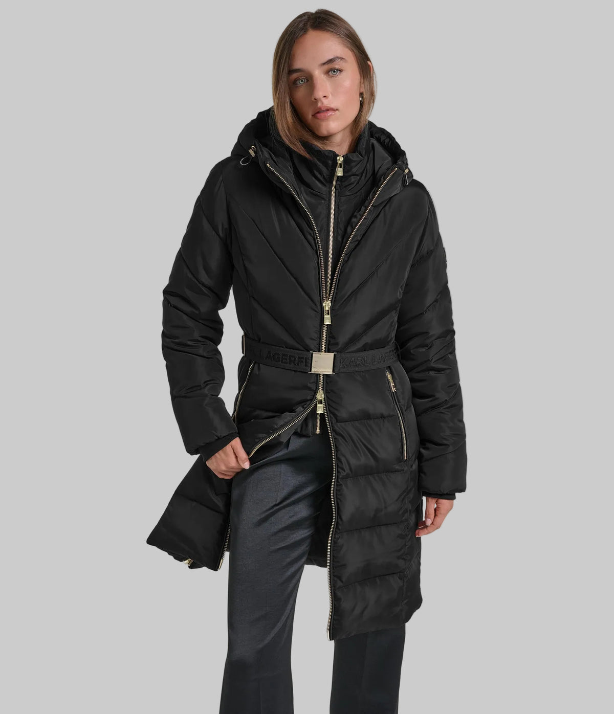 HOODED BELTED MIDI PUFFER VIEW 3 HOODED BELTED MIDI PUFFER VIEW 3