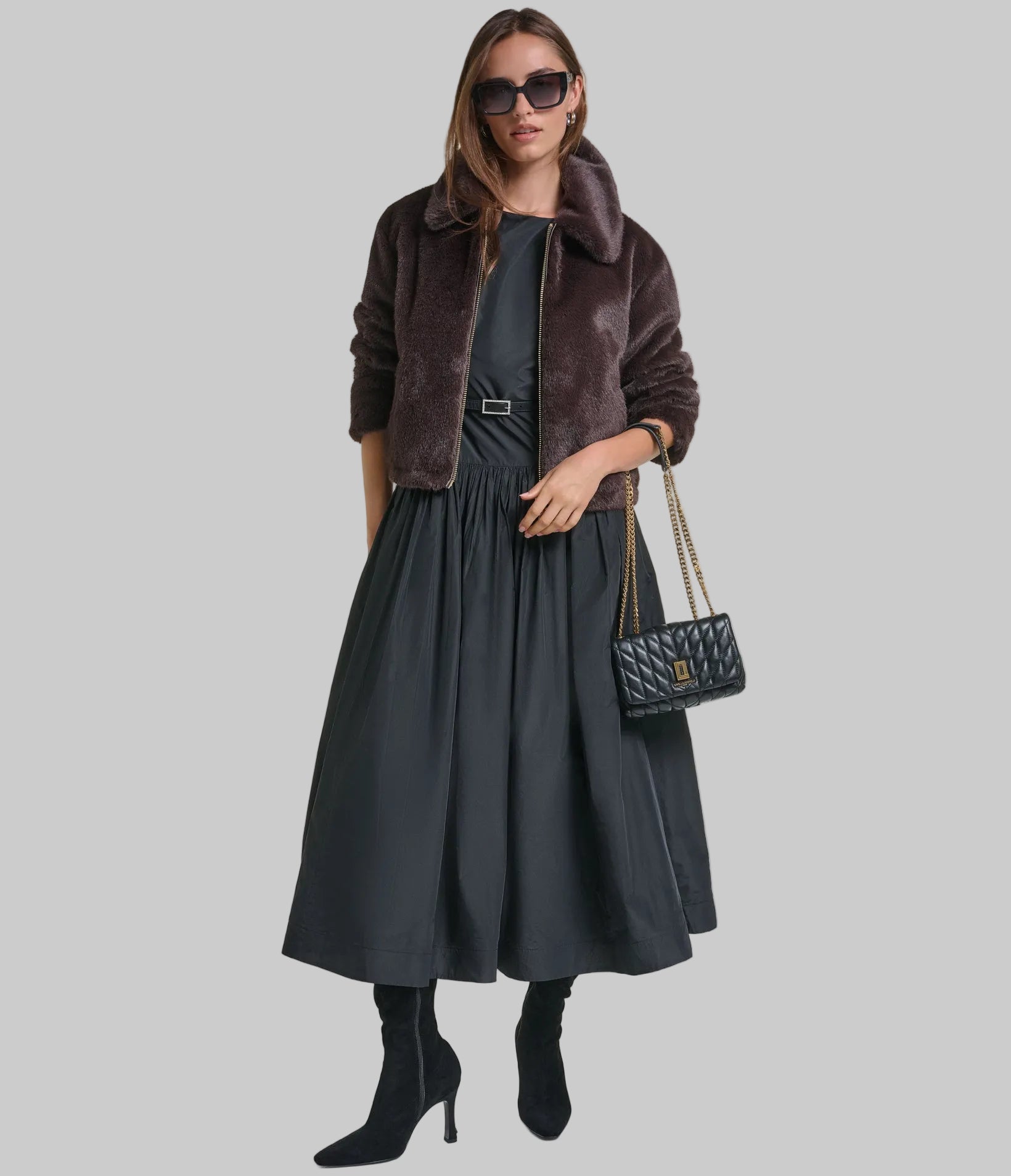 CROPPED FAUX FUR JACKET VIEW 5 CROPPED FAUX FUR JACKET VIEW 5