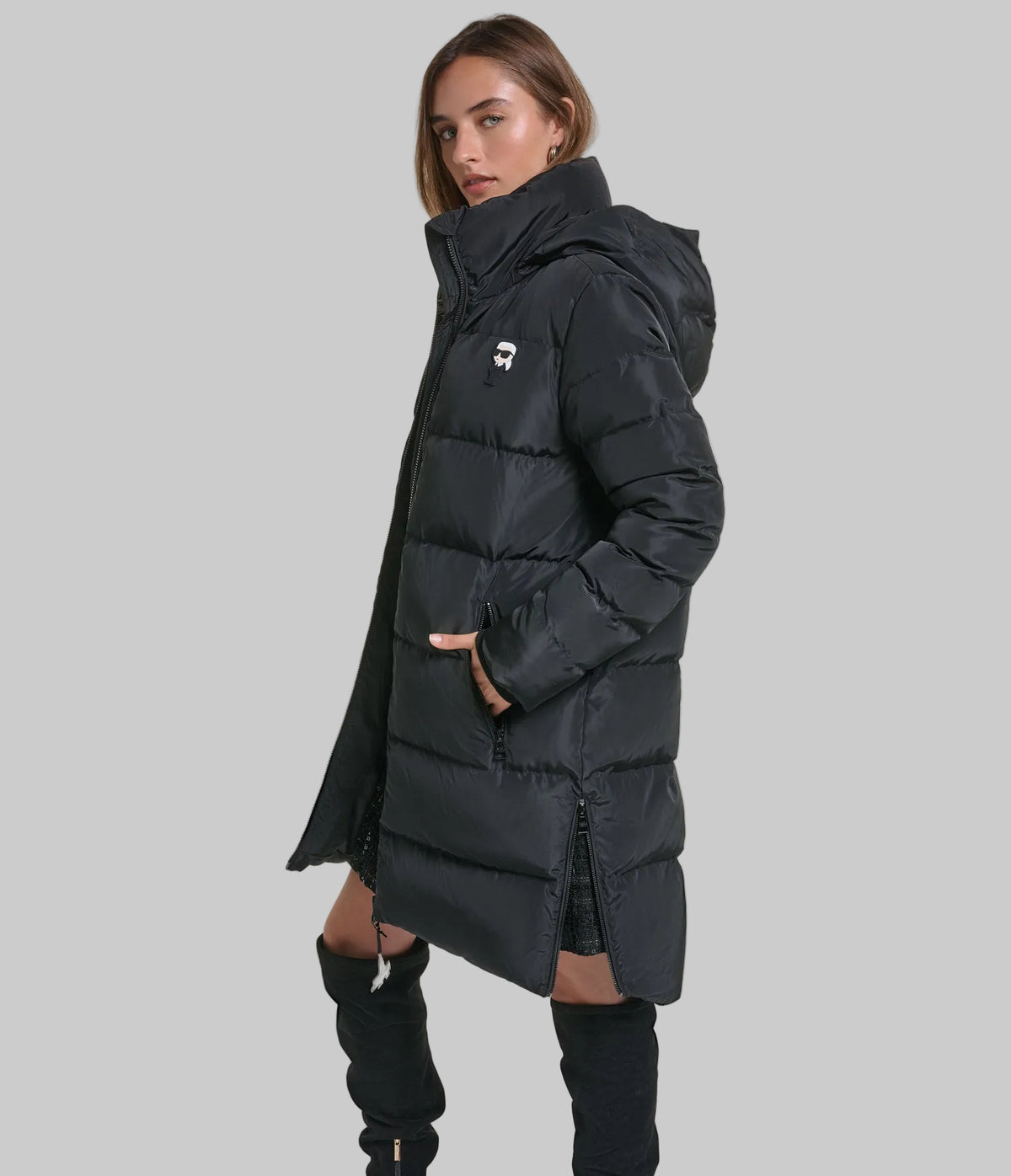 HOODED KARL MAXI PUFFER VIEW 4 HOODED KARL MAXI PUFFER VIEW 4