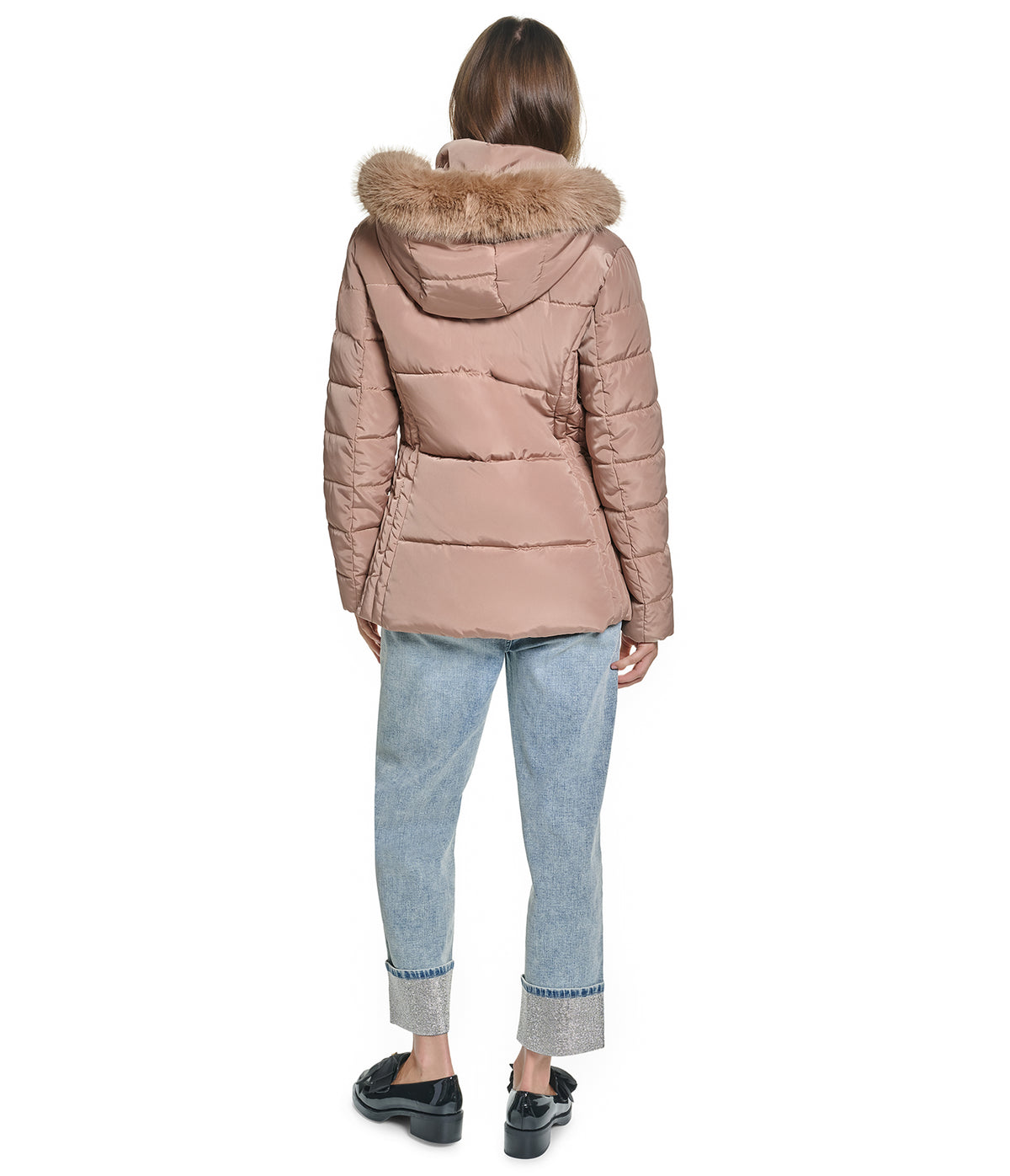 FAUX FUR TRIM HOODED SHORT PUFFER VIEW 5 FAUX FUR TRIM HOODED SHORT PUFFER VIEW 5