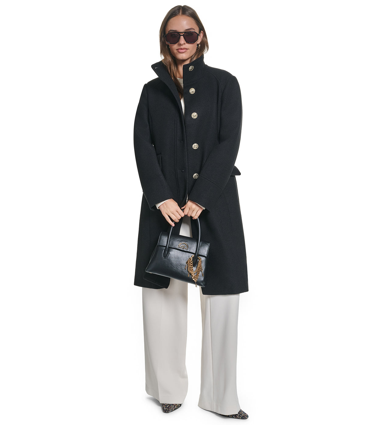 BRUSHED HIGH NECK COAT VIEW 1 BRUSHED HIGH NECK COAT VIEW 1