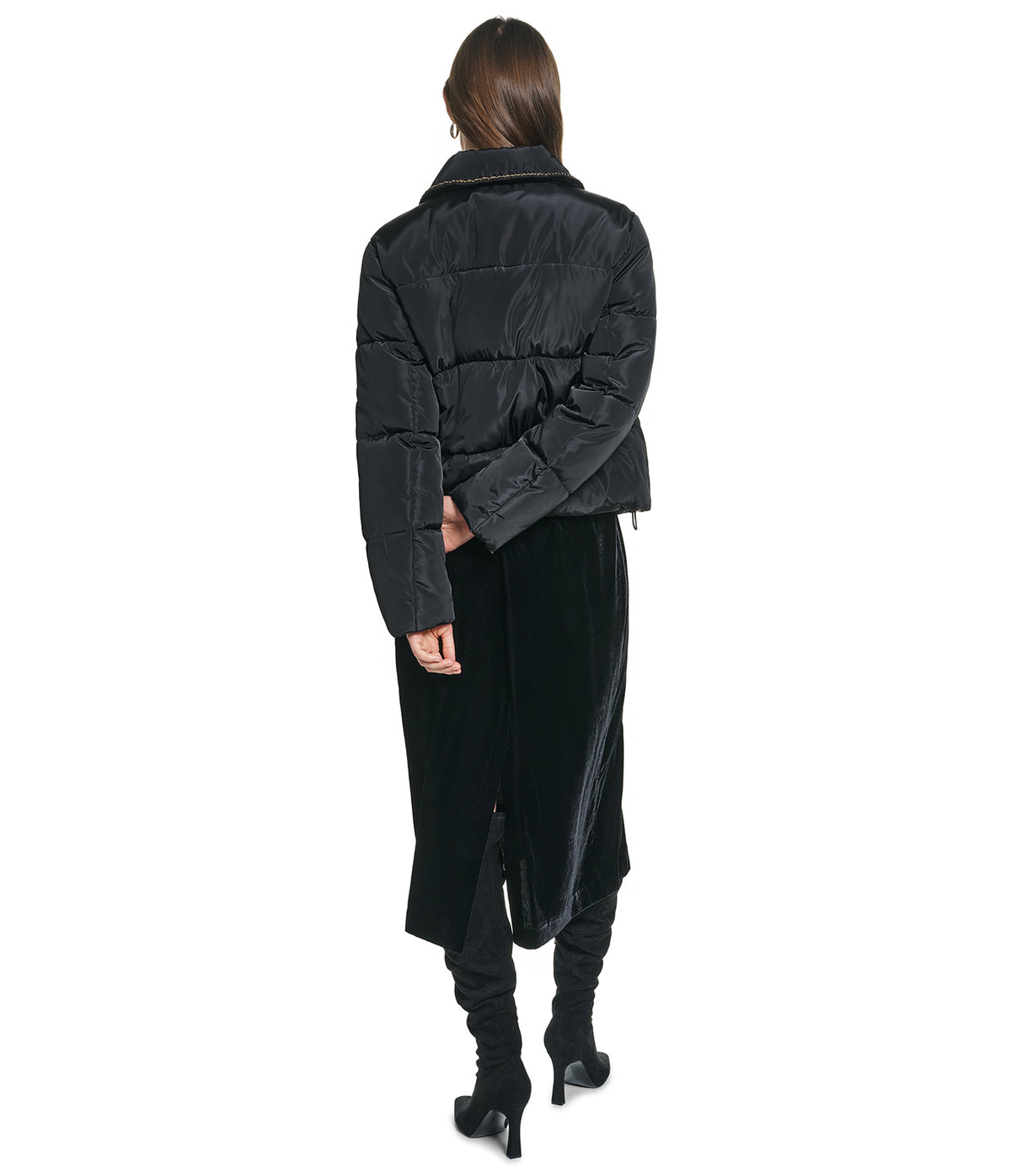 CROPPED CHAIN TRIM PUFFER VIEW 5 CROPPED CHAIN TRIM PUFFER VIEW 5