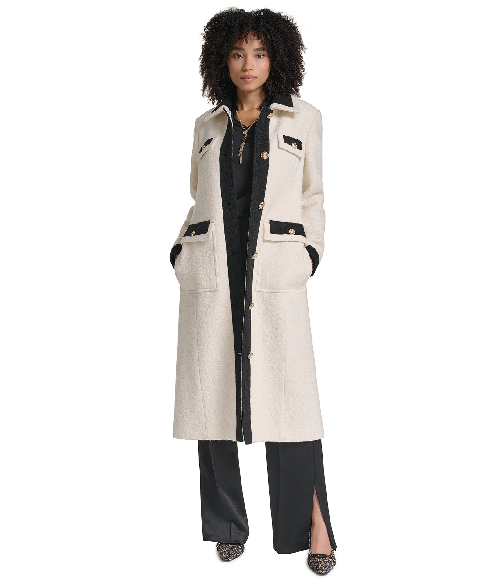 LONG COLLAR CONTRAST COAT VIEW 7 LONG COLLAR CONTRAST COAT VIEW 7