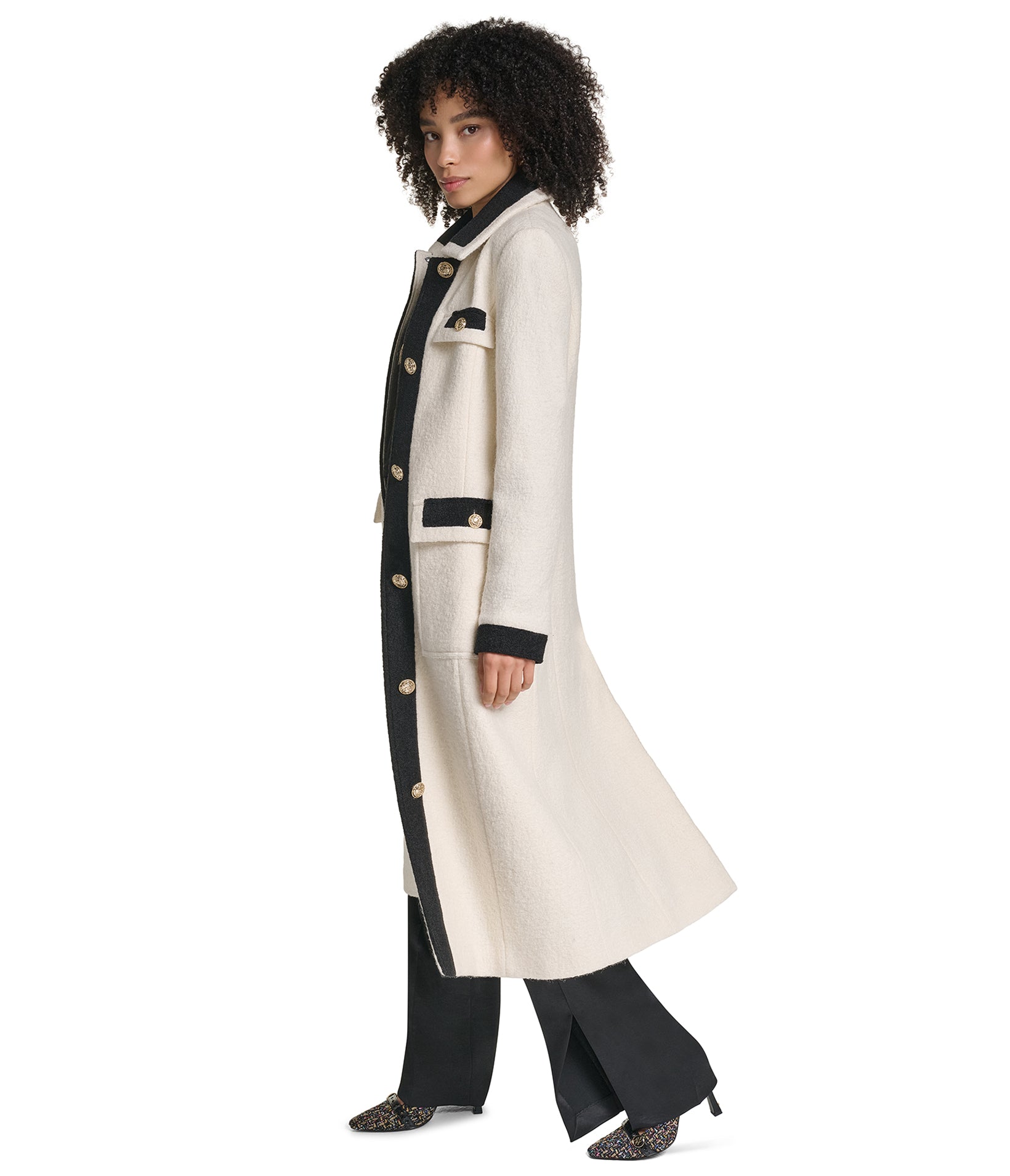 LONG COLLAR CONTRAST COAT VIEW 4 LONG COLLAR CONTRAST COAT VIEW 4