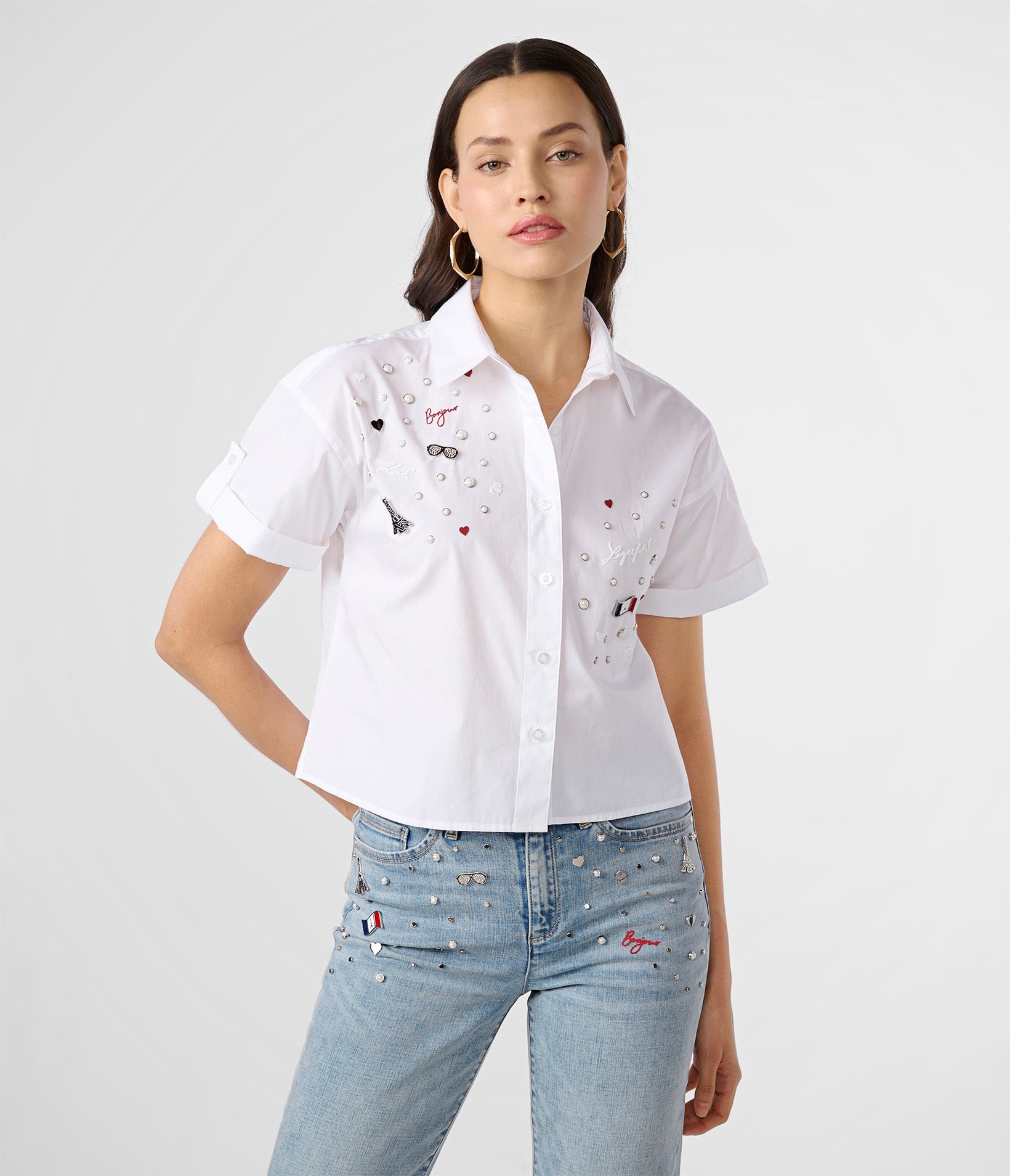 WHIMSY PINS CROPPED BUTTON DOWN
