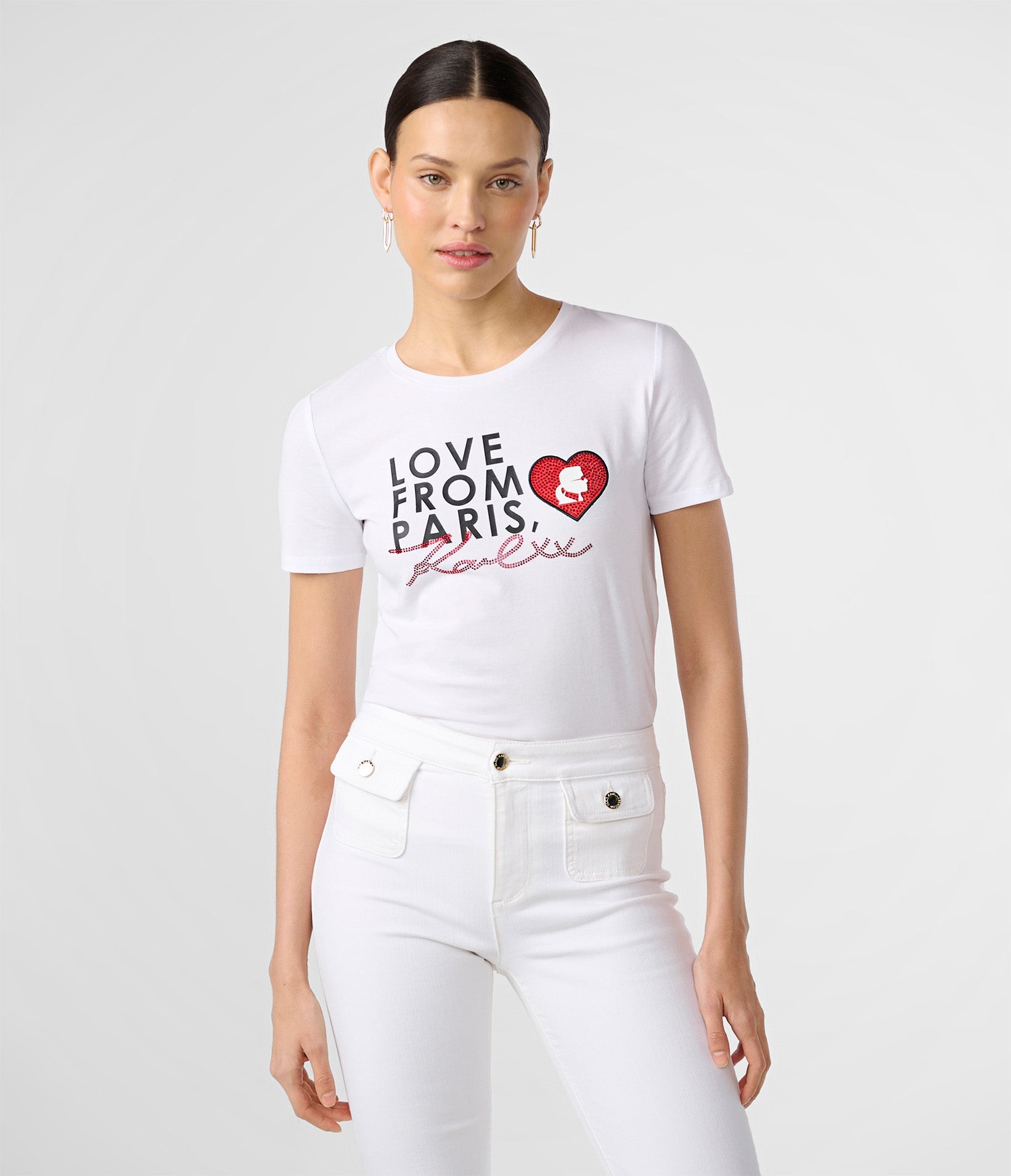 LOVE FROM PARIS HEART PATCH TEE