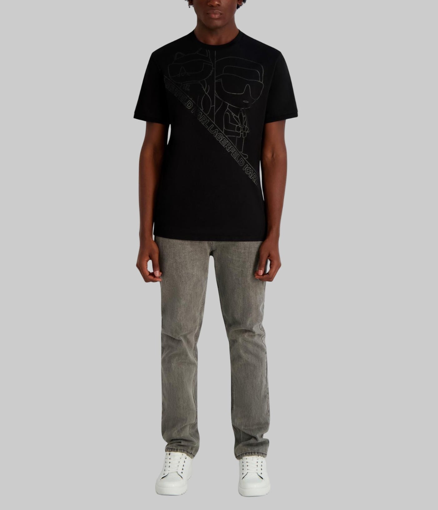 OVERSIZED OUTLINE KARL AND CHOUPETTE TEE VIEW 4 | Men's Tees & Polos OVERSIZED OUTLINE KARL AND CHOUPETTE TEE VIEW 4 | Men's Tees & Polos