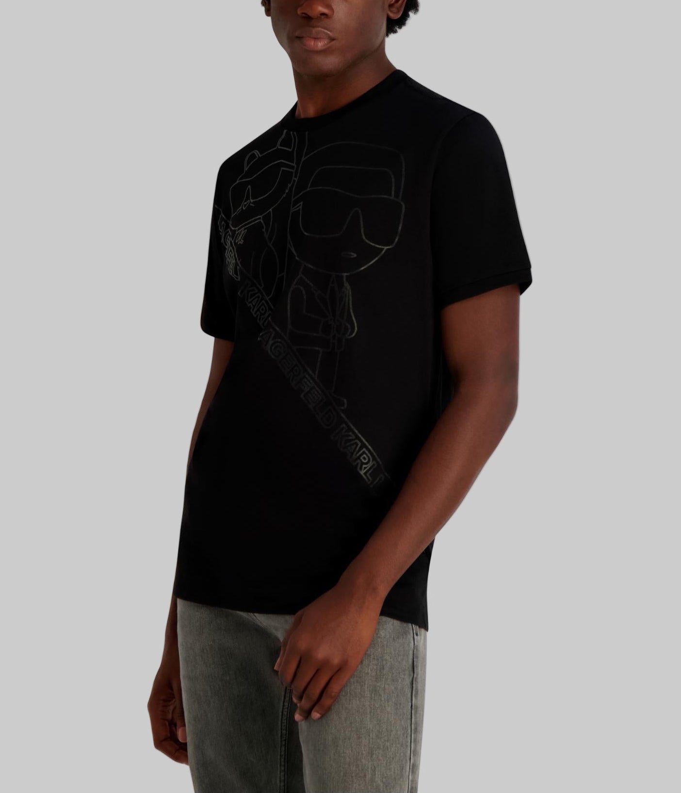 OVERSIZED OUTLINE KARL AND CHOUPETTE TEE VIEW 3 | Men's Tees & Polos OVERSIZED OUTLINE KARL AND CHOUPETTE TEE VIEW 3 | Men's Tees & Polos