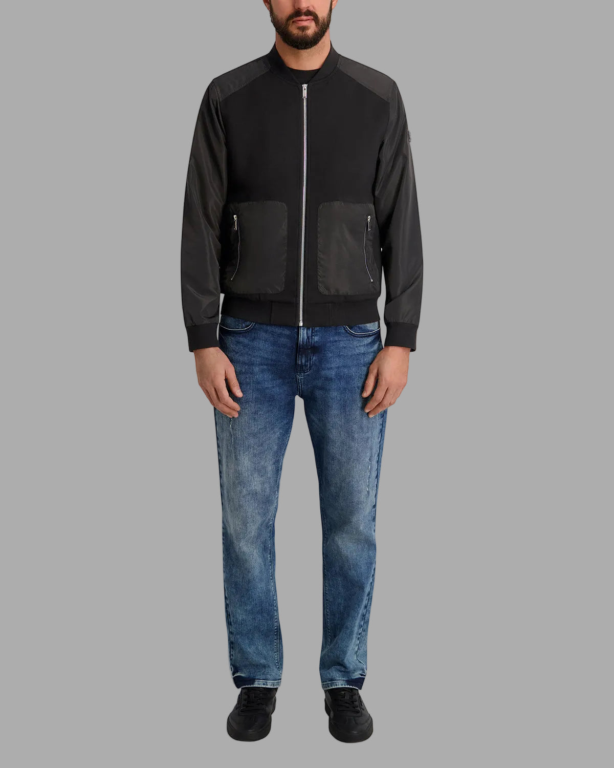 MIXED MEDIA BOMBER JACKET VIEW 4 | Men's Clothing MIXED MEDIA BOMBER JACKET VIEW 4 | Men's Clothing