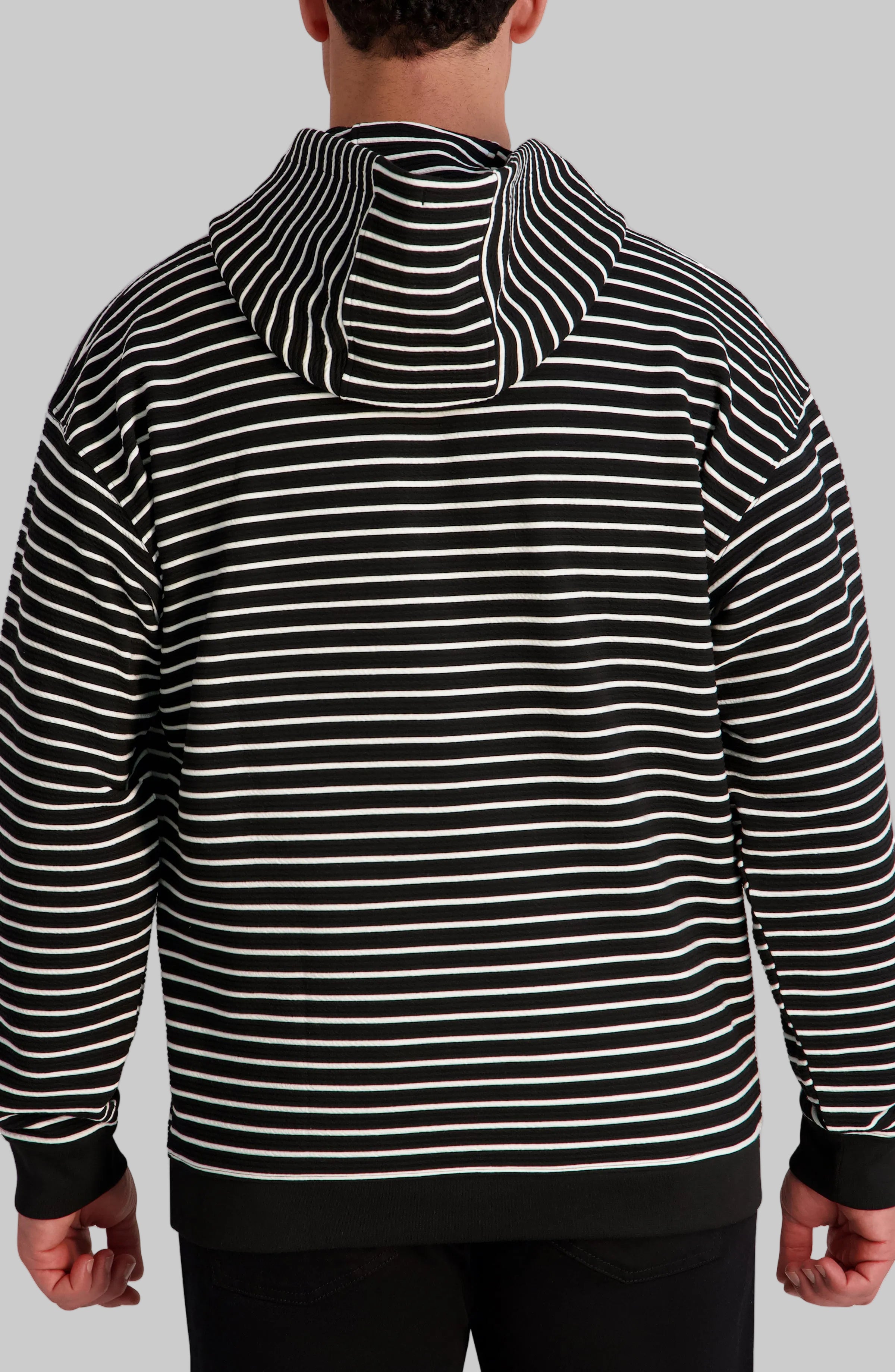 TEXTURED STRIPED HOODIE View 2 | Men's Clothing TEXTURED STRIPED HOODIE View 2 | Men's Clothing