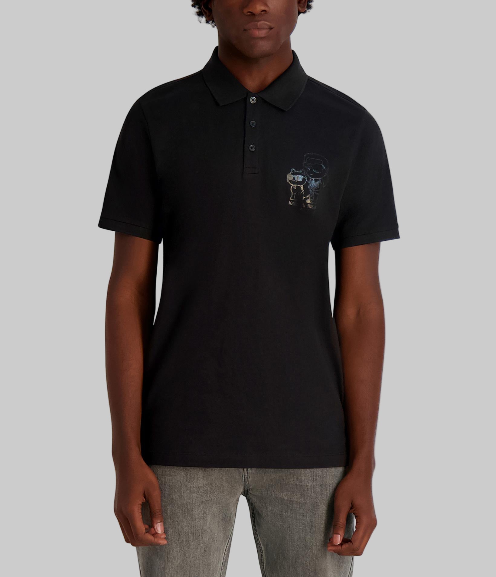 PIQUE POLO WITH PRINTED KARL AND CHOUPETTE View 1 | Men's Clothing PIQUE POLO WITH PRINTED KARL AND CHOUPETTE View 1 | Men's Clothing