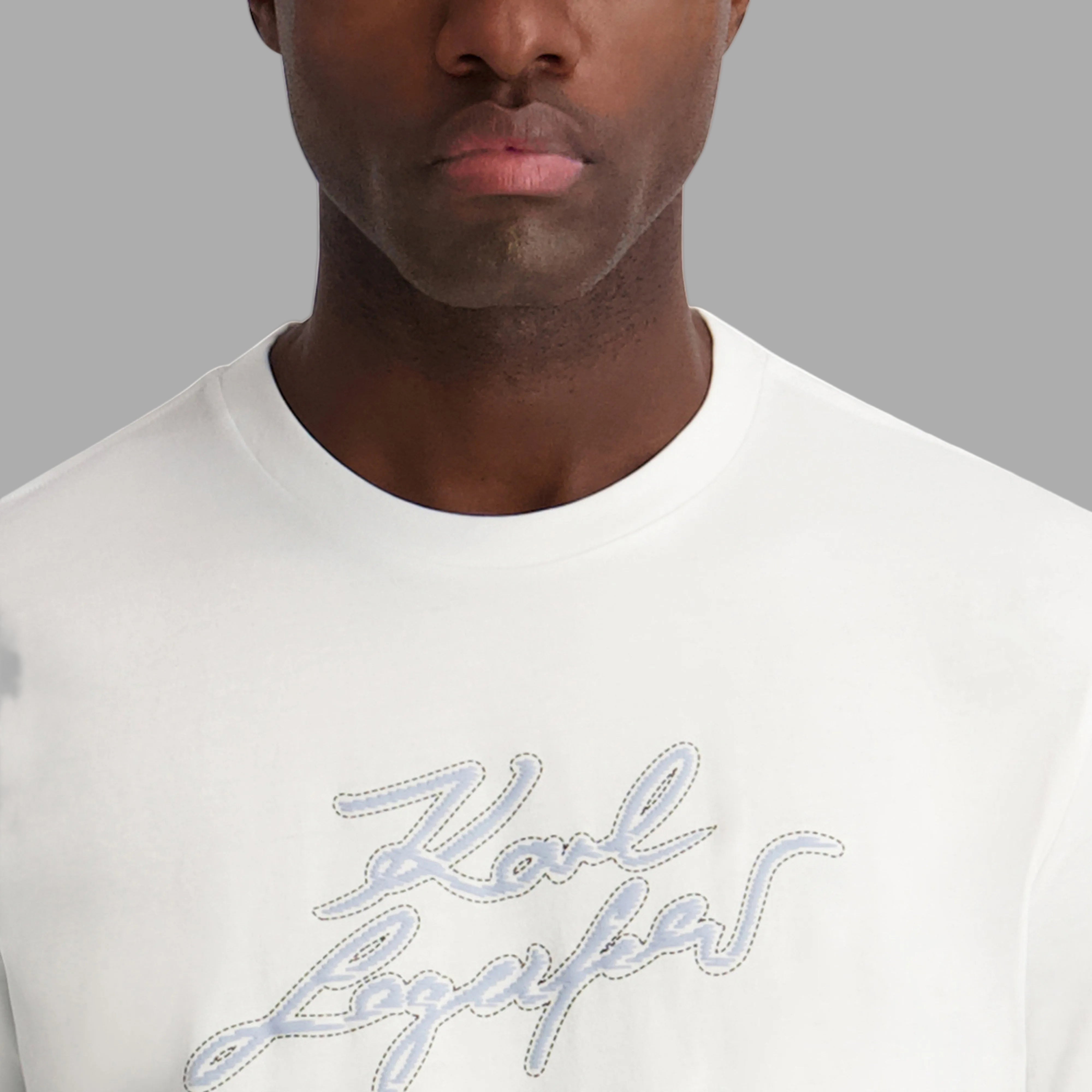 KARL LAGERFELD FAUX EMBROIDERED SIGNATURE TEE VIEW 5 | Men's Clothing KARL LAGERFELD FAUX EMBROIDERED SIGNATURE TEE VIEW 5 | Men's Clothing