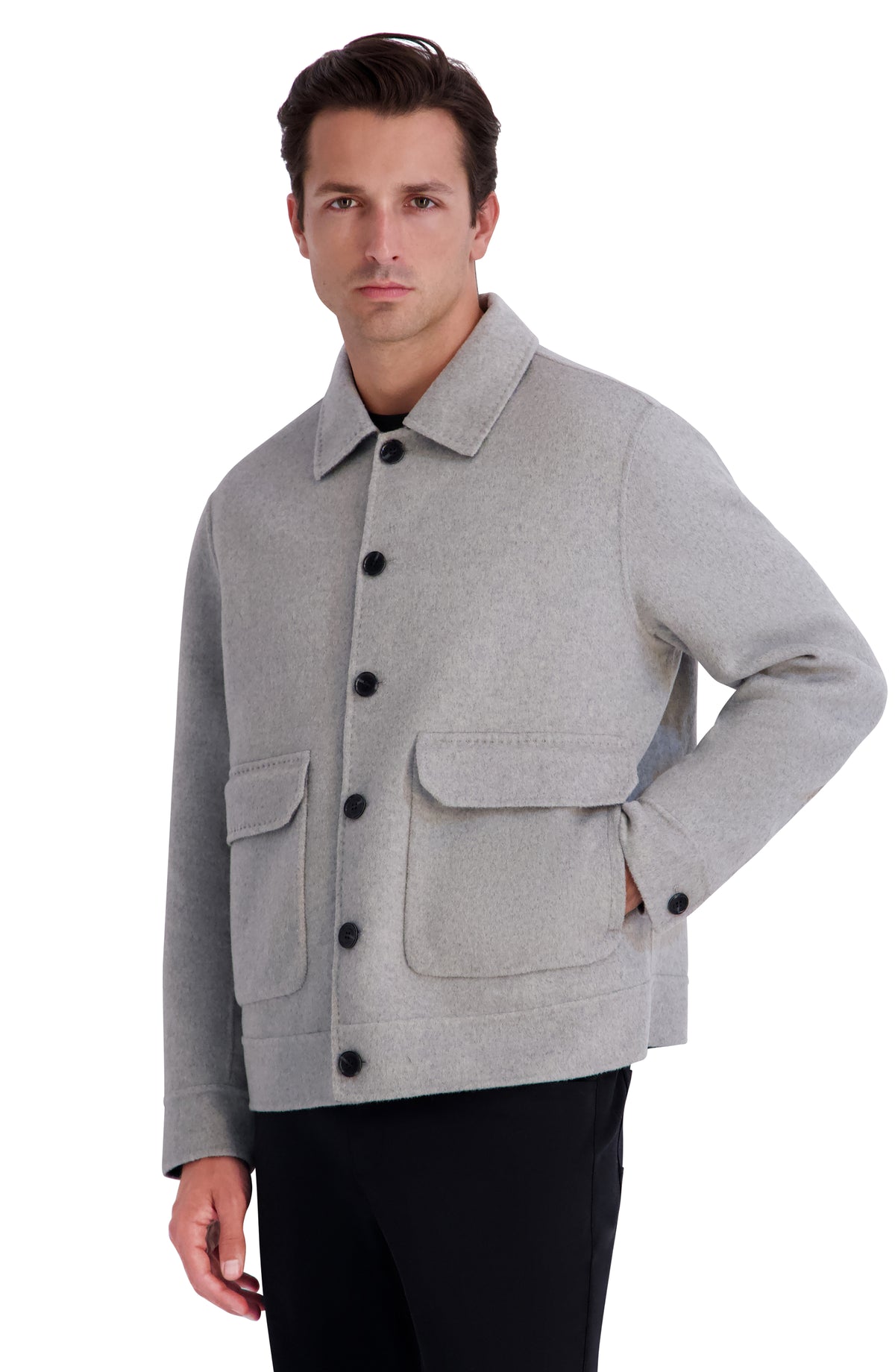 WOOL BLEND SHIRT JACKET VIEW 4 | Men's Clothing WOOL BLEND SHIRT JACKET VIEW 4 | Men's Clothing