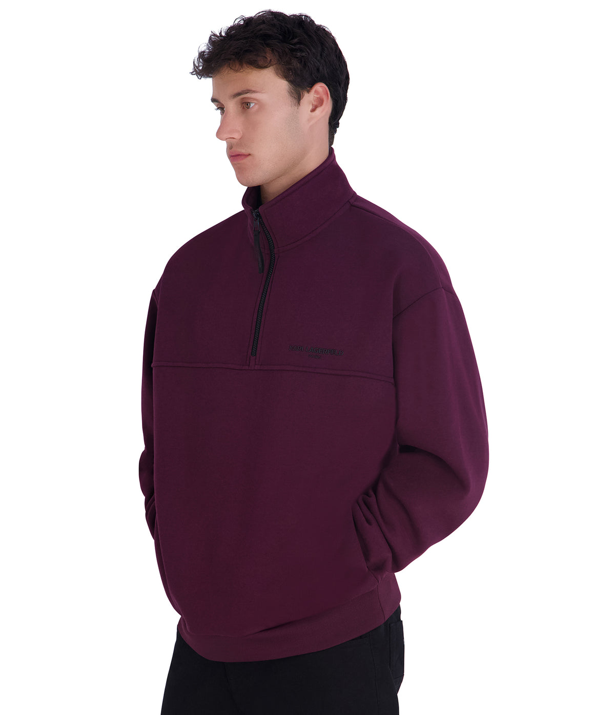 FLEECE LOGO 1/4-ZIP SWEATER VIEW 3 FLEECE LOGO 1/4-ZIP SWEATER VIEW 3