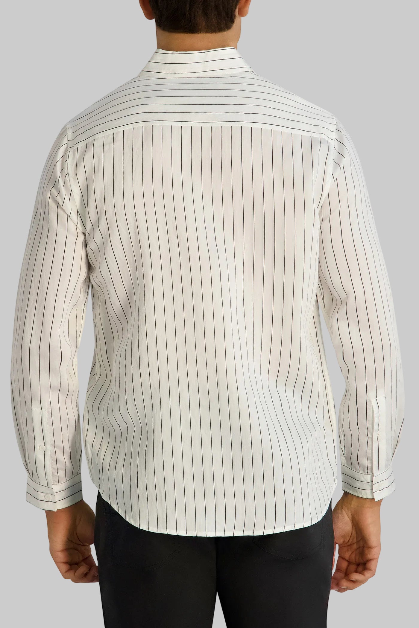 LINEN STRIPE SHIRT VIEW 3 | Men's Spring Collection LINEN STRIPE SHIRT VIEW 3 | Men's Spring Collection