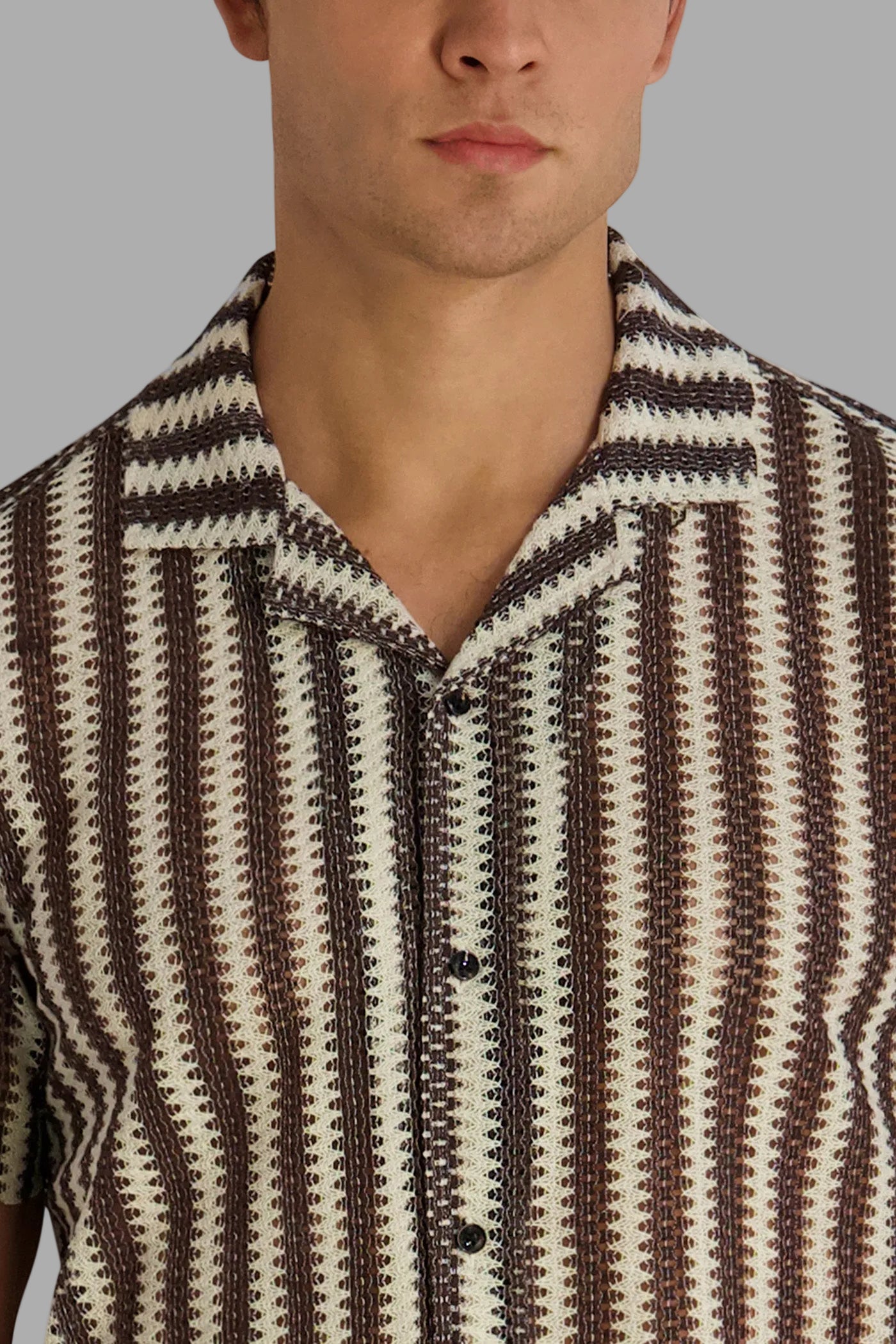 TEXTURED STRIPE CAMP COLLAR SHIRT VIEW 5 | Men's Sweaters & Shirts TEXTURED STRIPE CAMP COLLAR SHIRT VIEW 5 | Men's Sweaters & Shirts