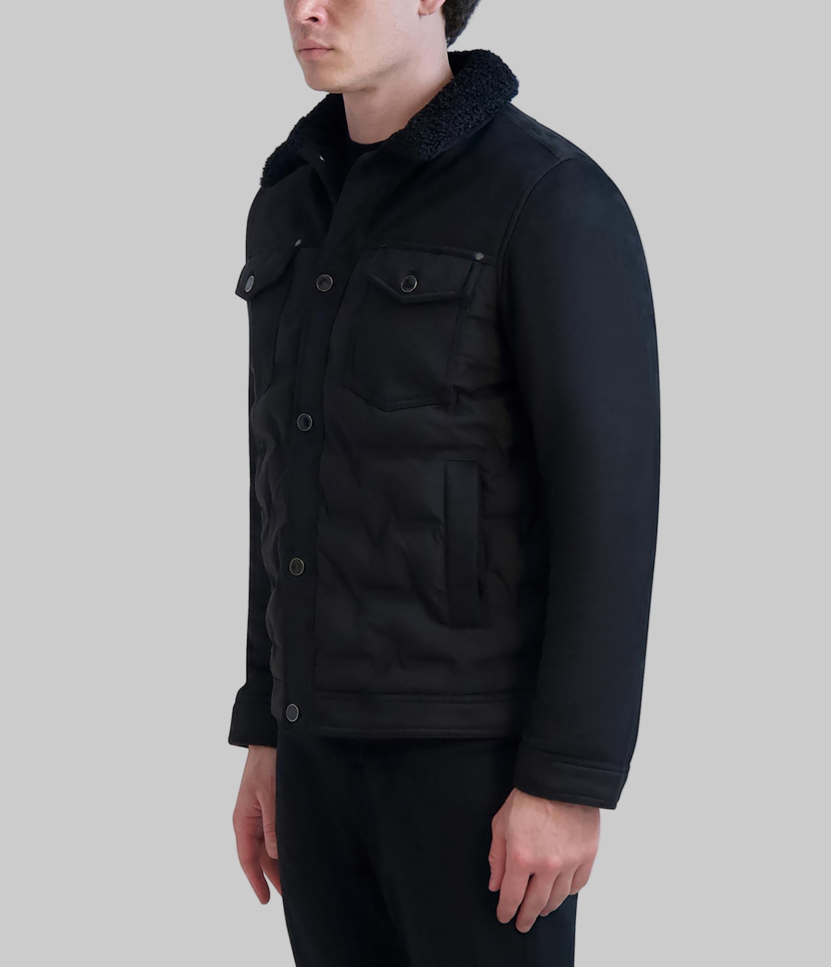 FAUX SUEDE TRUCKER JACKET VIEW 3 FAUX SUEDE TRUCKER JACKET VIEW 3