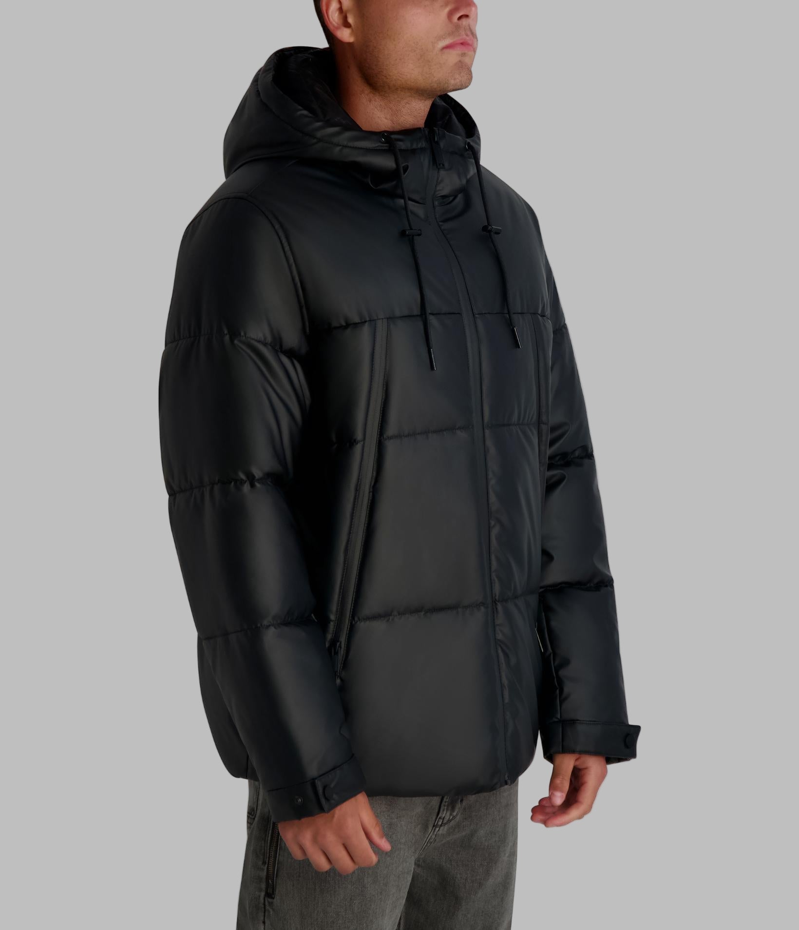 MID WEIGHT HOODED PUFFER WITH POCKETS VIEW 3 | Men's Sale MID WEIGHT HOODED PUFFER WITH POCKETS VIEW 3 | Men's Sale