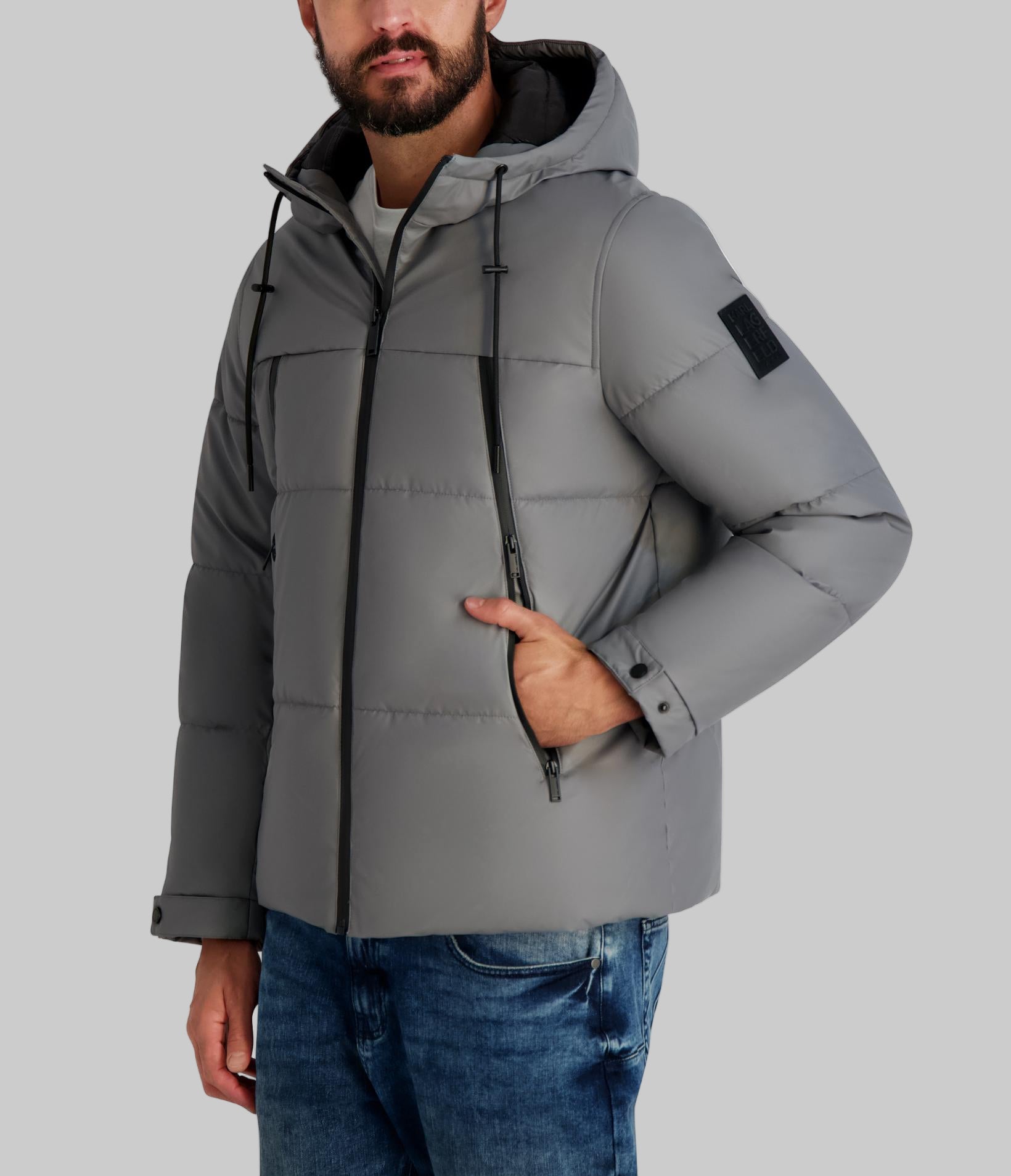 Mid Weight Hooded Puffer With Pockets | Jackets & Blazers | Karl