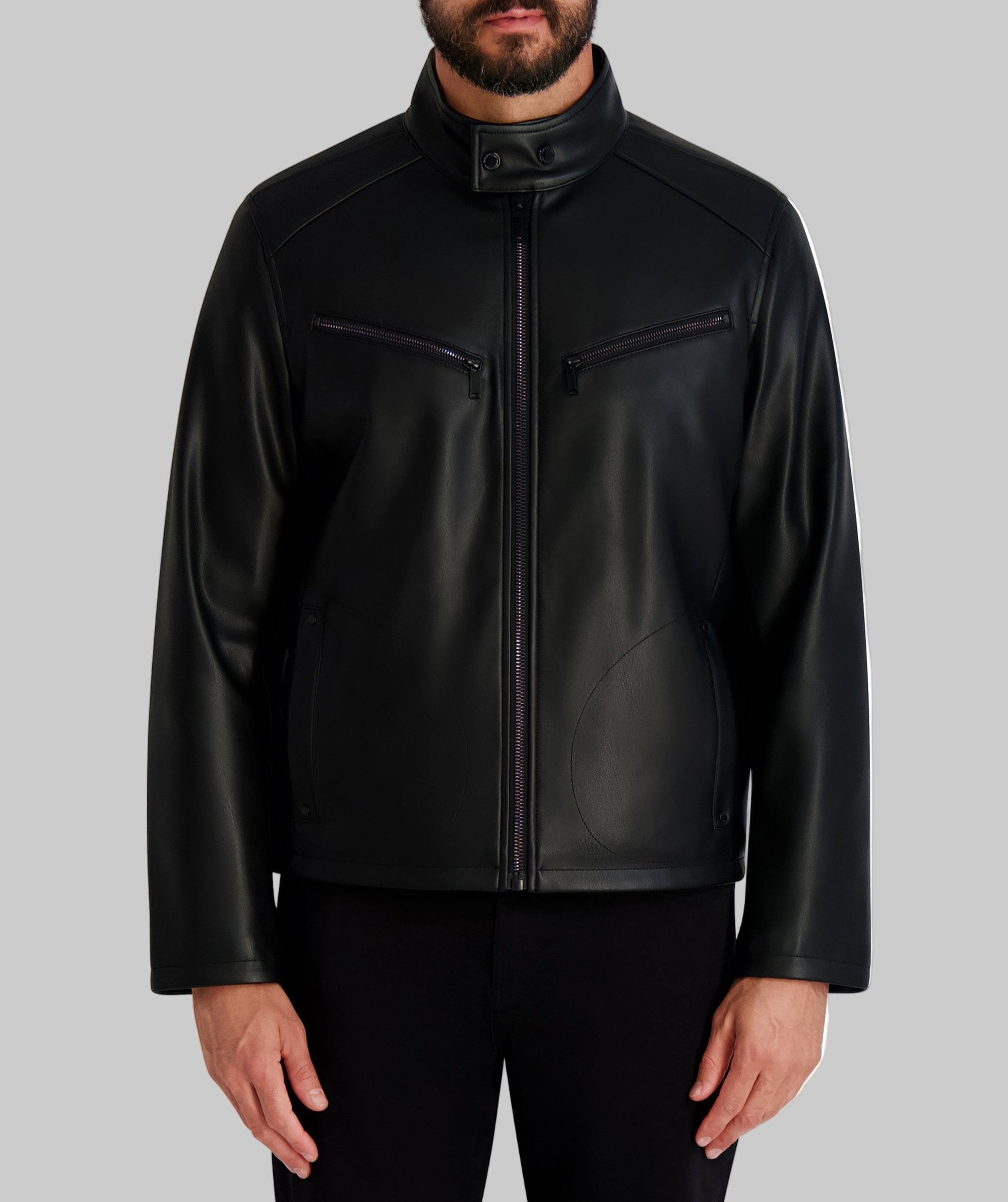 CIRCLE STITCH FAUX LEATHER JACKET View 1 | Products CIRCLE STITCH FAUX LEATHER JACKET View 1 | Products