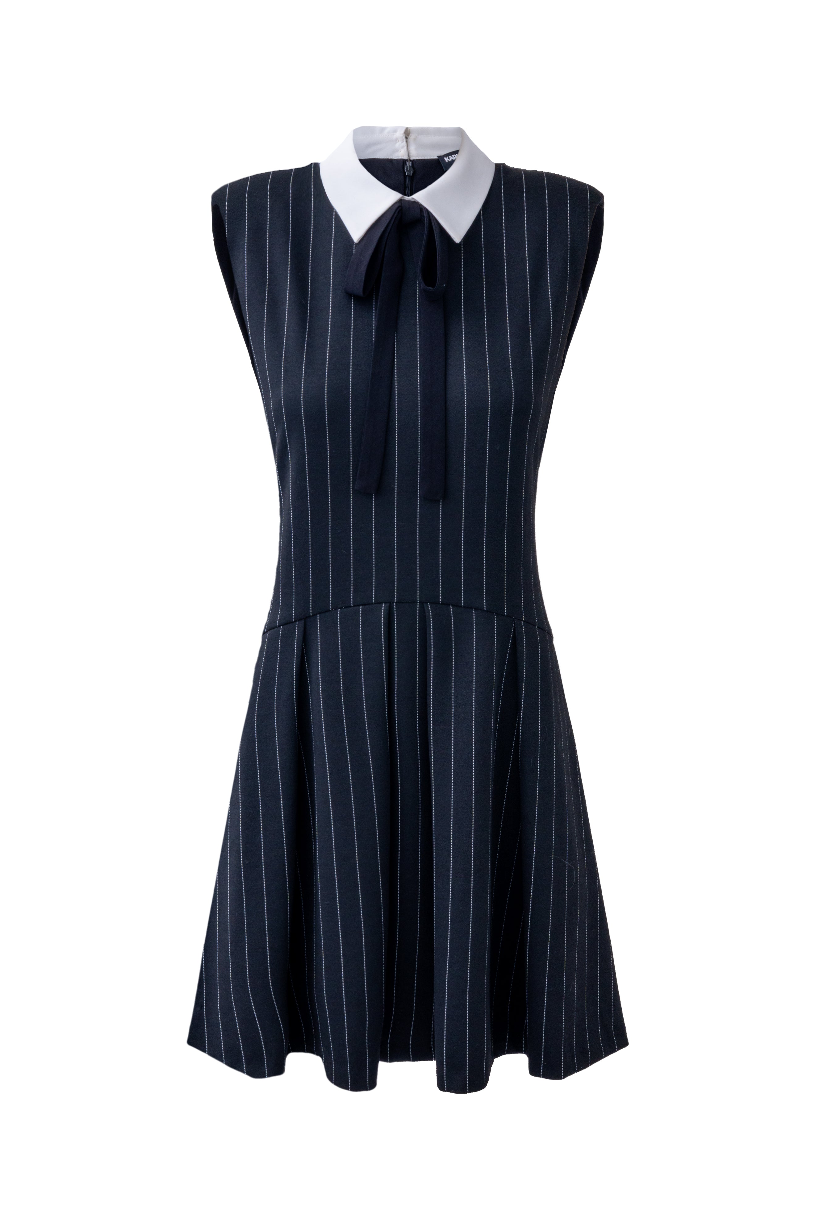 PINSTRIPE DRESS WITH CONTRAST COLLAR VIEW 2 | Women's Clothing PINSTRIPE DRESS WITH CONTRAST COLLAR VIEW 2 | Women's Clothing