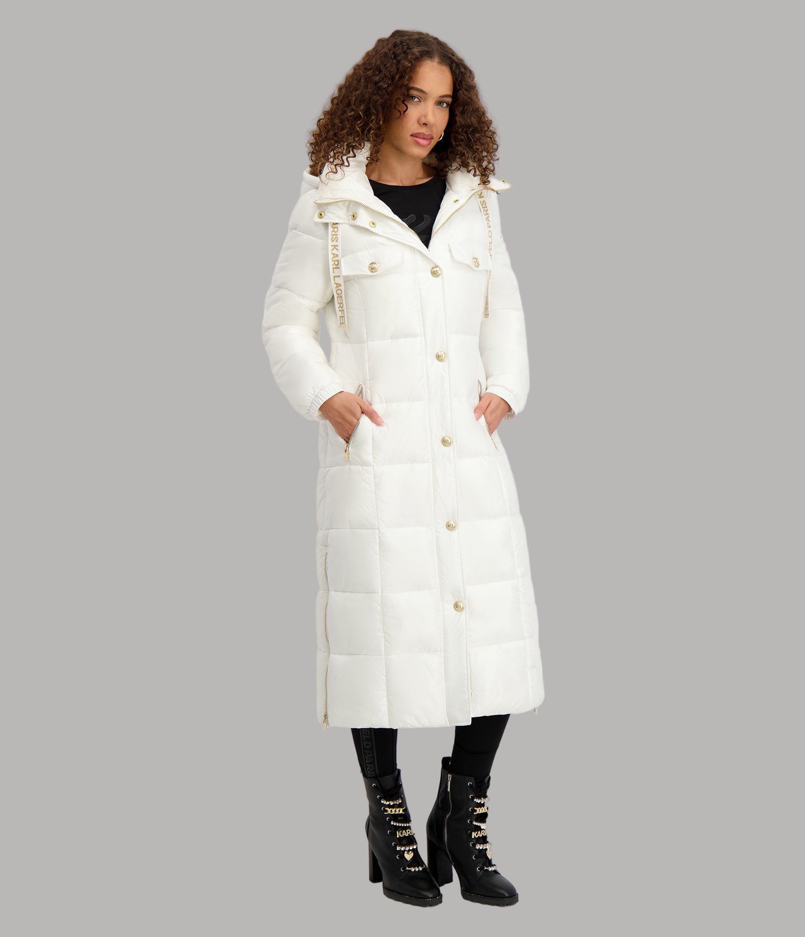 MAXI PUFFER WITH KL BUTTONS VIEW 3 MAXI PUFFER WITH KL BUTTONS VIEW 3