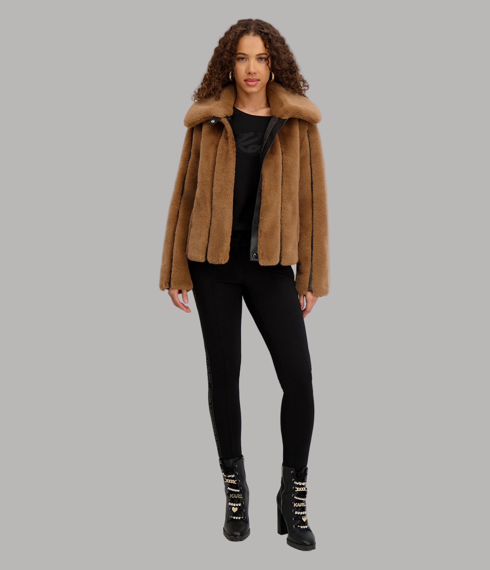 CROPPED FAUX MINK JACKET VIEW 3 | Valentine's Day Shop CROPPED FAUX MINK JACKET VIEW 3 | Valentine's Day Shop