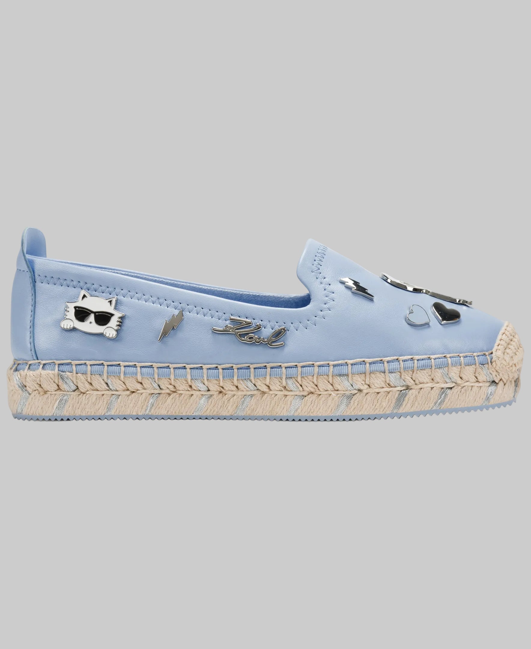 Michaela Leather Karl Slip On Flat Espadrille | Flats & Loafers