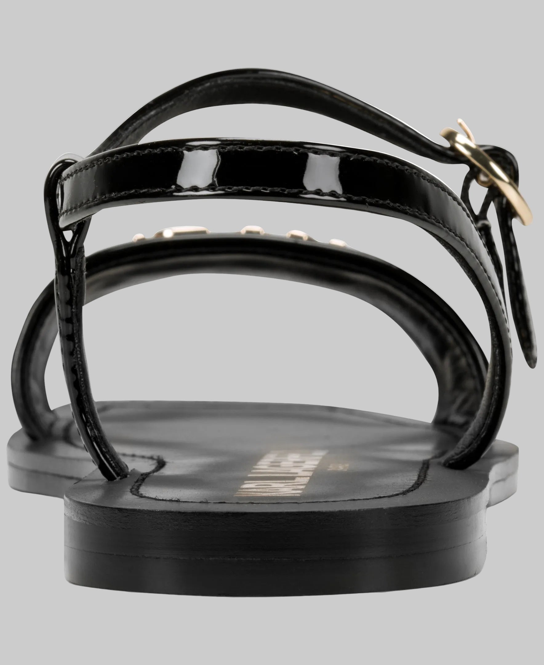 Miram Patent Logo Ankle Strap Sandal | Sandals | Karl Lagerfeld Paris