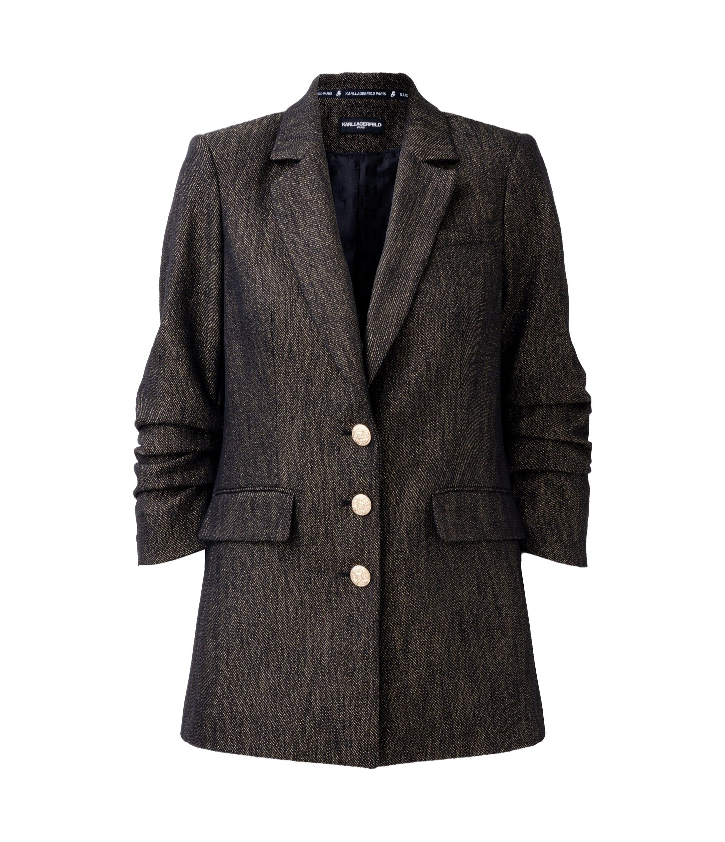 RUCHED SLEEVE SHIMMER BLAZER View 2 | Products RUCHED SLEEVE SHIMMER BLAZER View 2 | Products