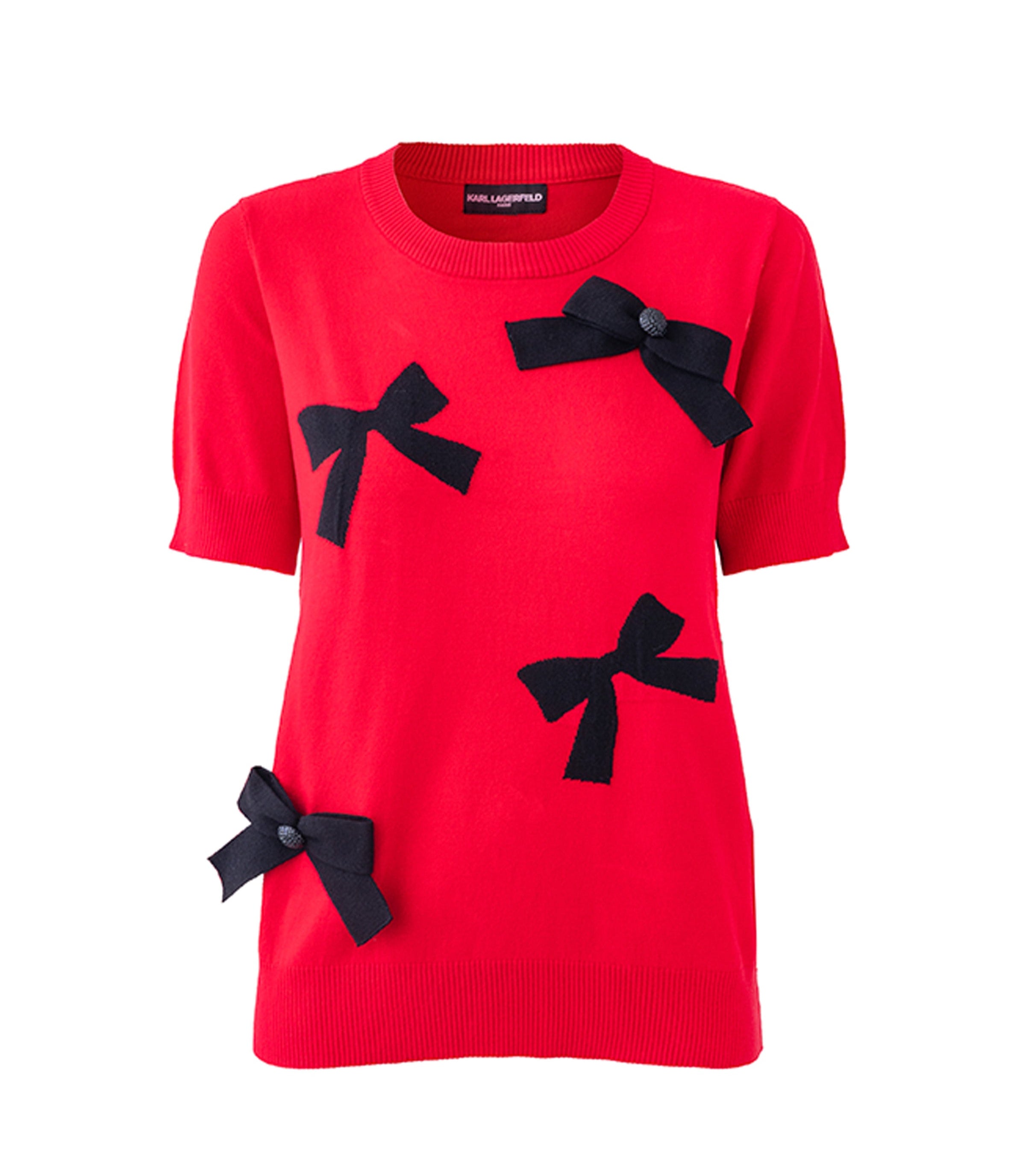 SHORT SLEEVE 3D BOWS SWEATER View 2 | Women's Clothing SHORT SLEEVE 3D BOWS SWEATER View 2 | Women's Clothing